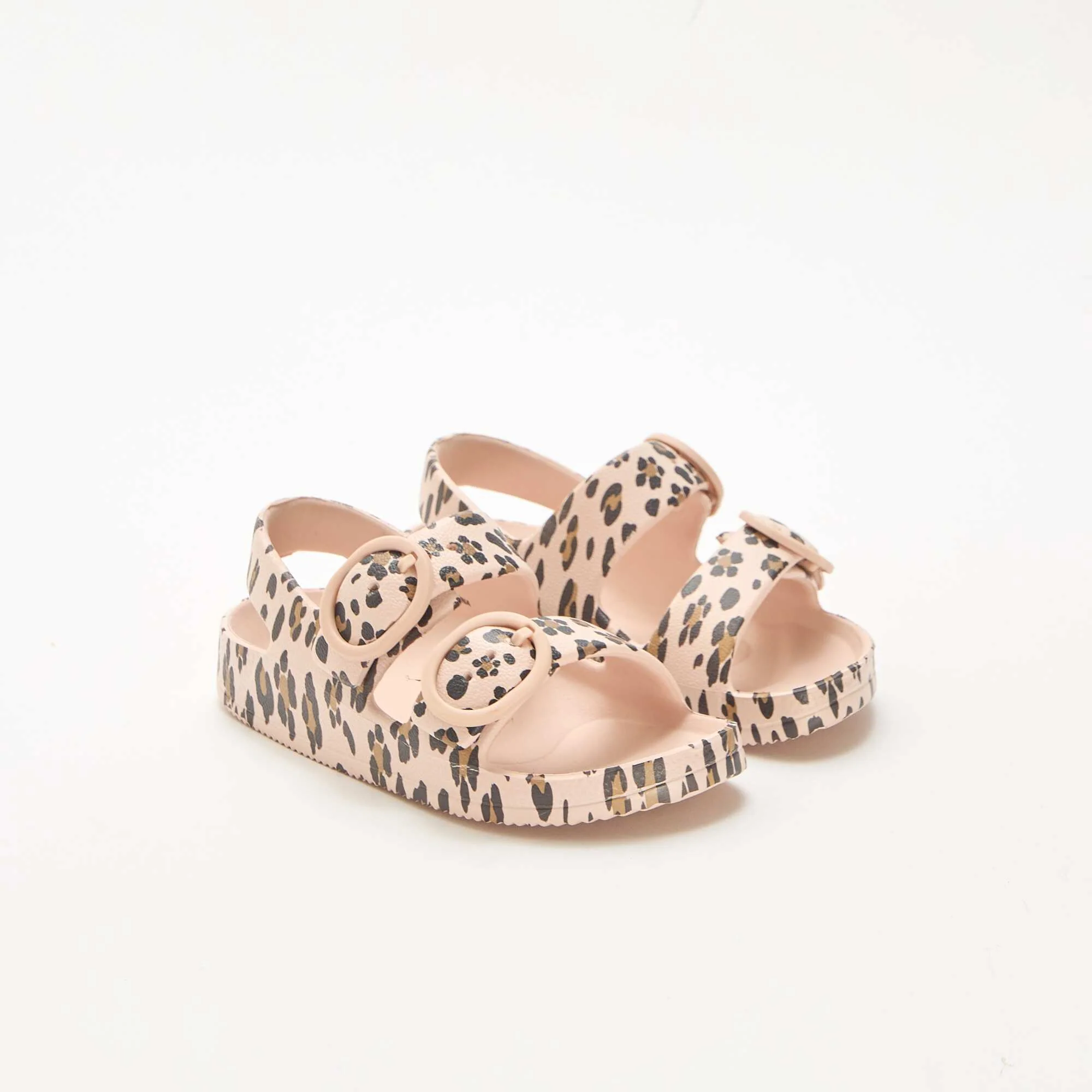 Leopard Print Plastic Sandals BROWN