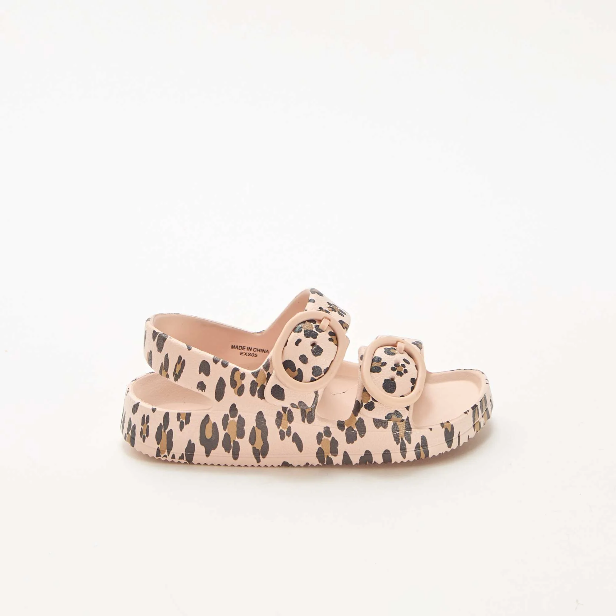 Leopard Print Plastic Sandals BROWN - Image 2