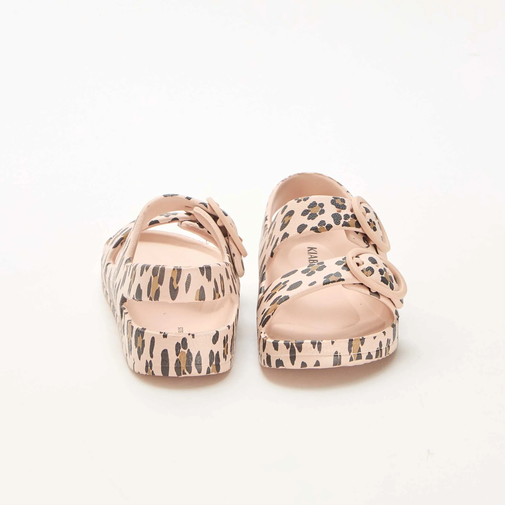 Leopard Print Plastic Sandals BROWN - Image 3