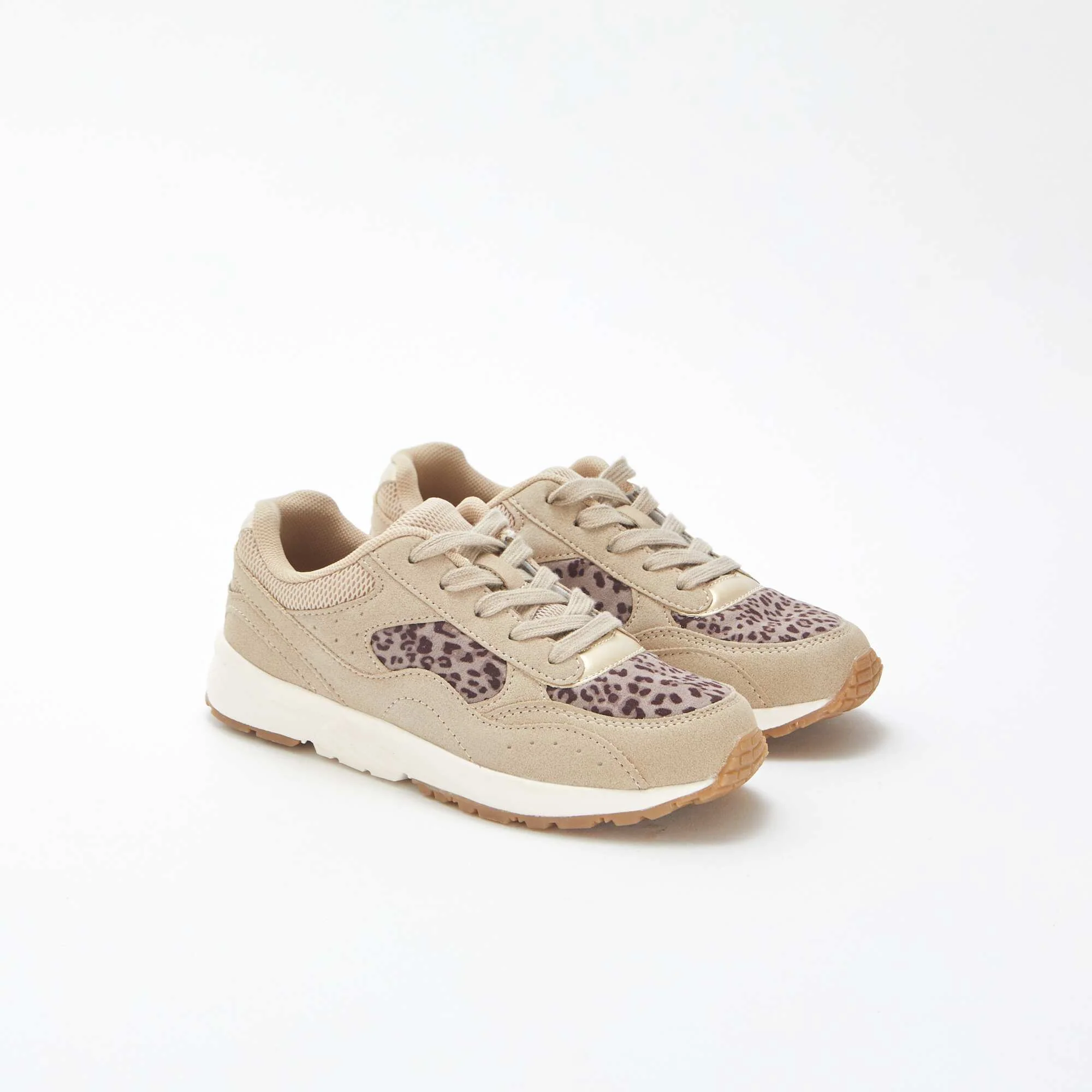 Leopard Print Running Sneakers BEIGE