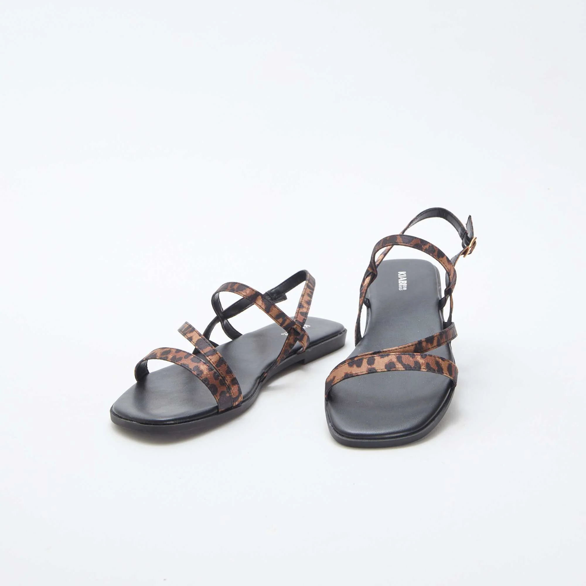 Leopard print sandals with skinny straps BLACK - Image 5