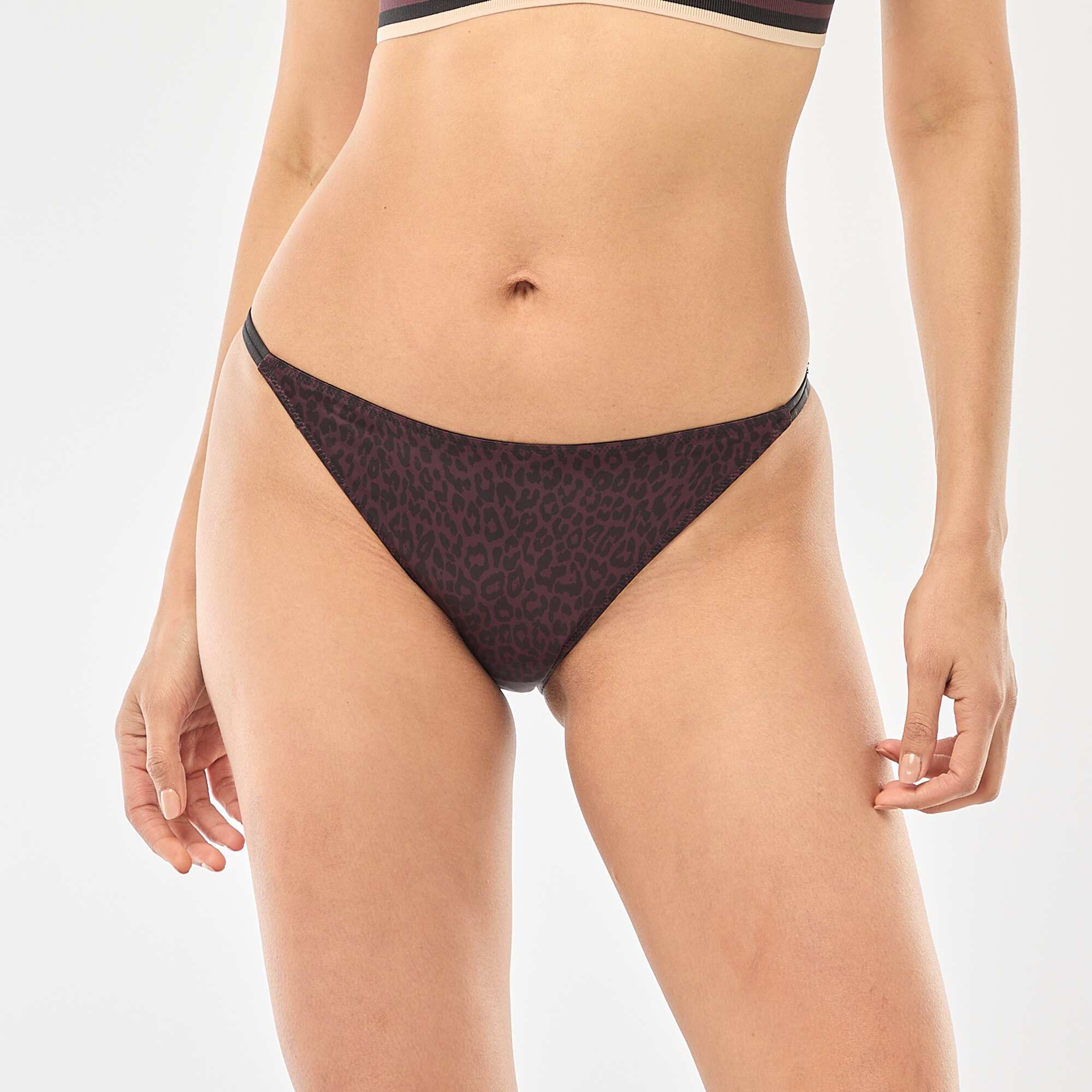 Leopard Print Satin Briefs BEIGE - Image 2