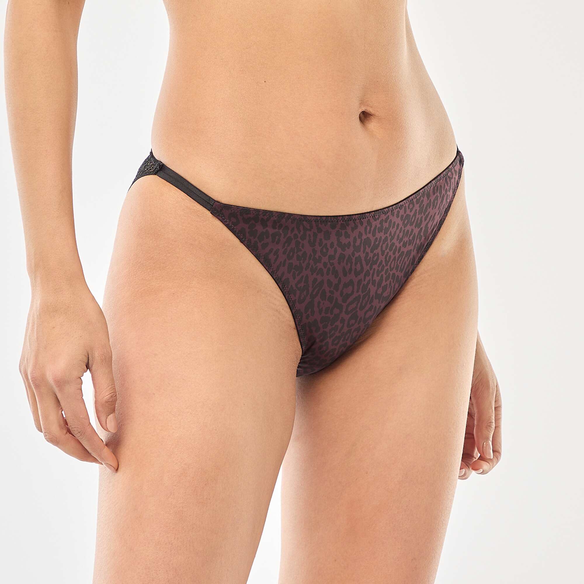 Leopard Print Satin Briefs BEIGE - Image 4