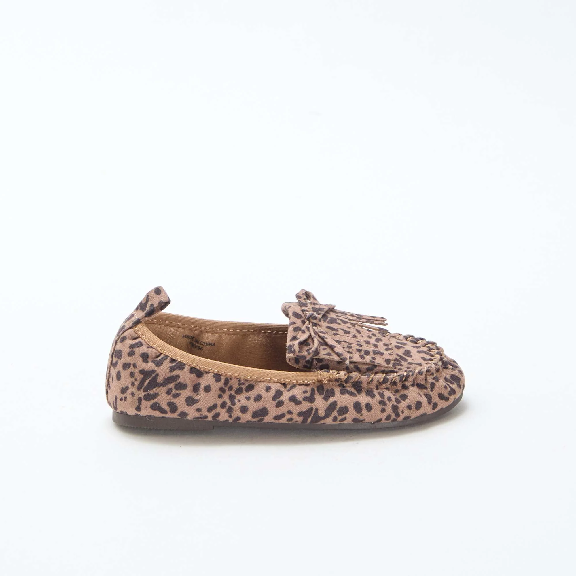 Leopard Print Suedette Moccasins BROWN - Image 2