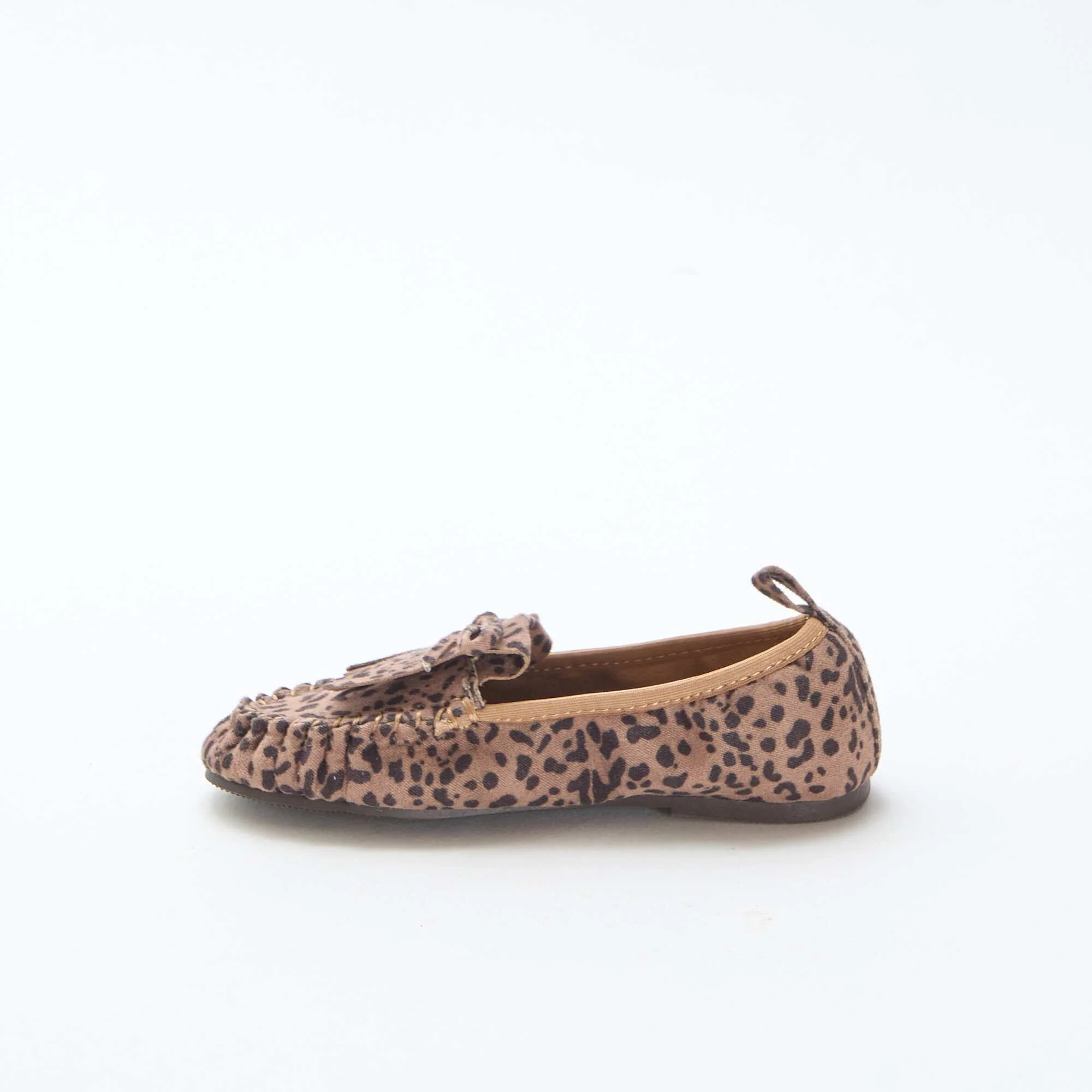 Leopard Print Suedette Moccasins BROWN - Image 4