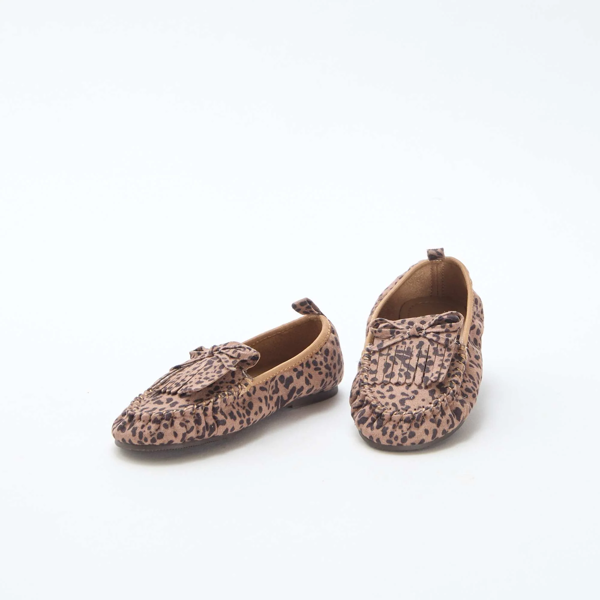Leopard Print Suedette Moccasins BROWN - Image 5