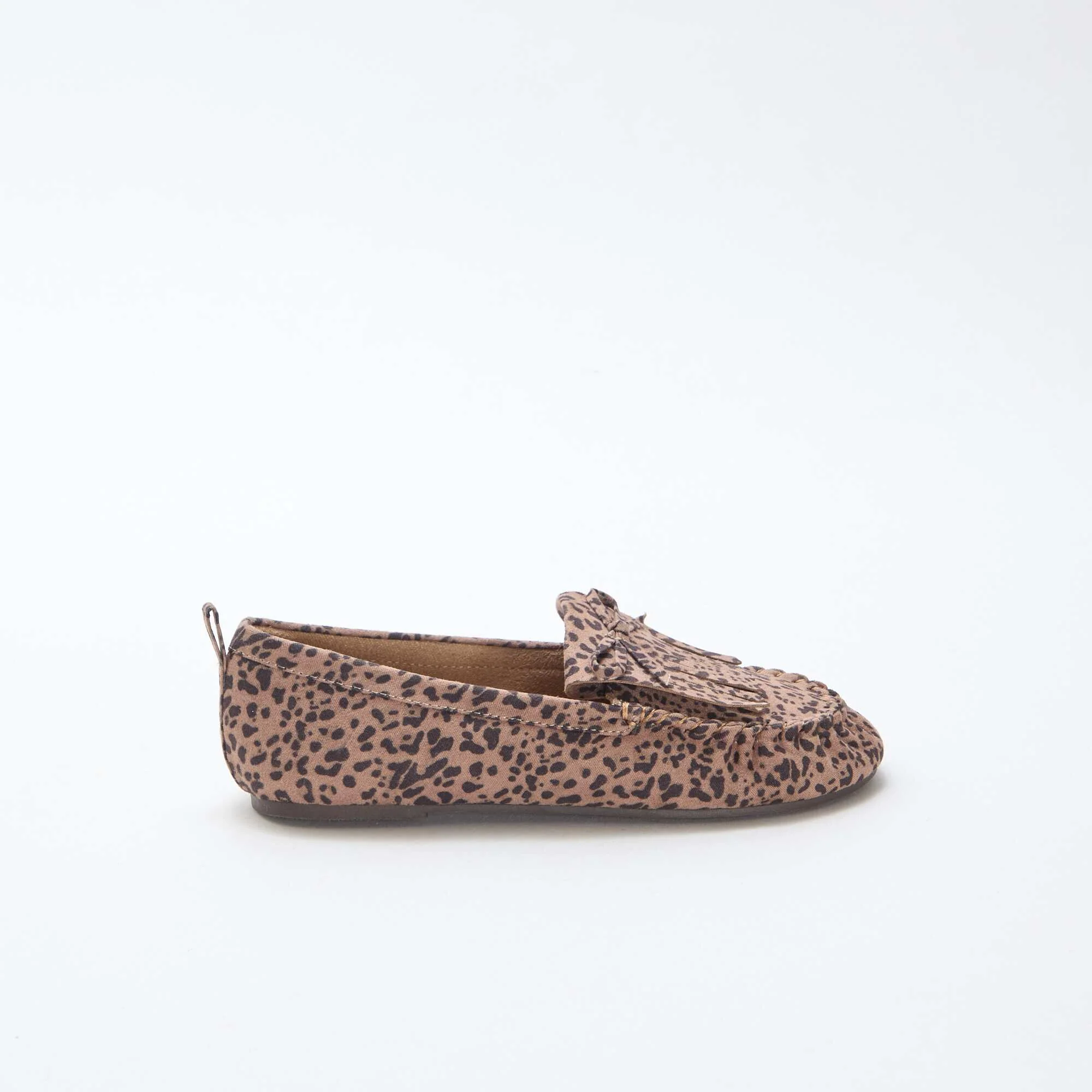 Leopard Print Suedette Moccasins BROWN - Image 2