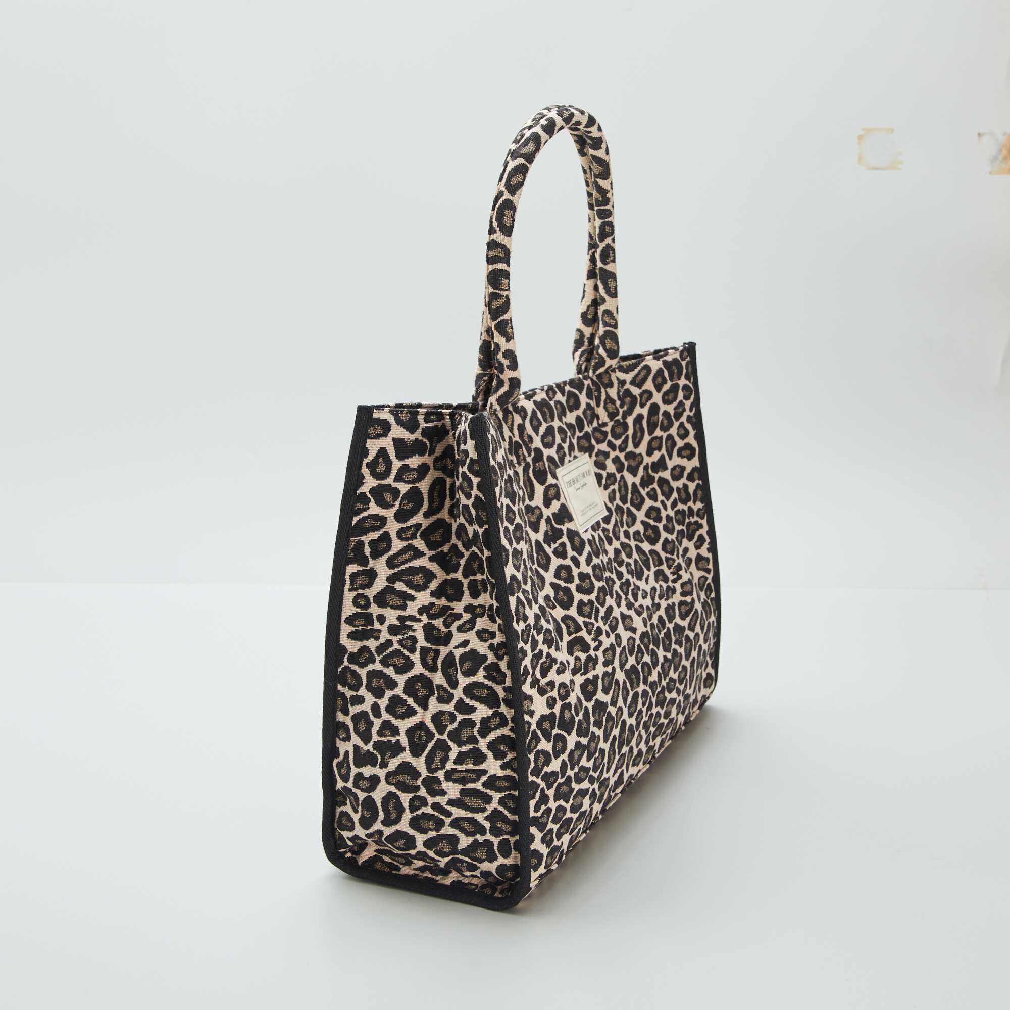 Leopard print tote bag BROWN - Image 2