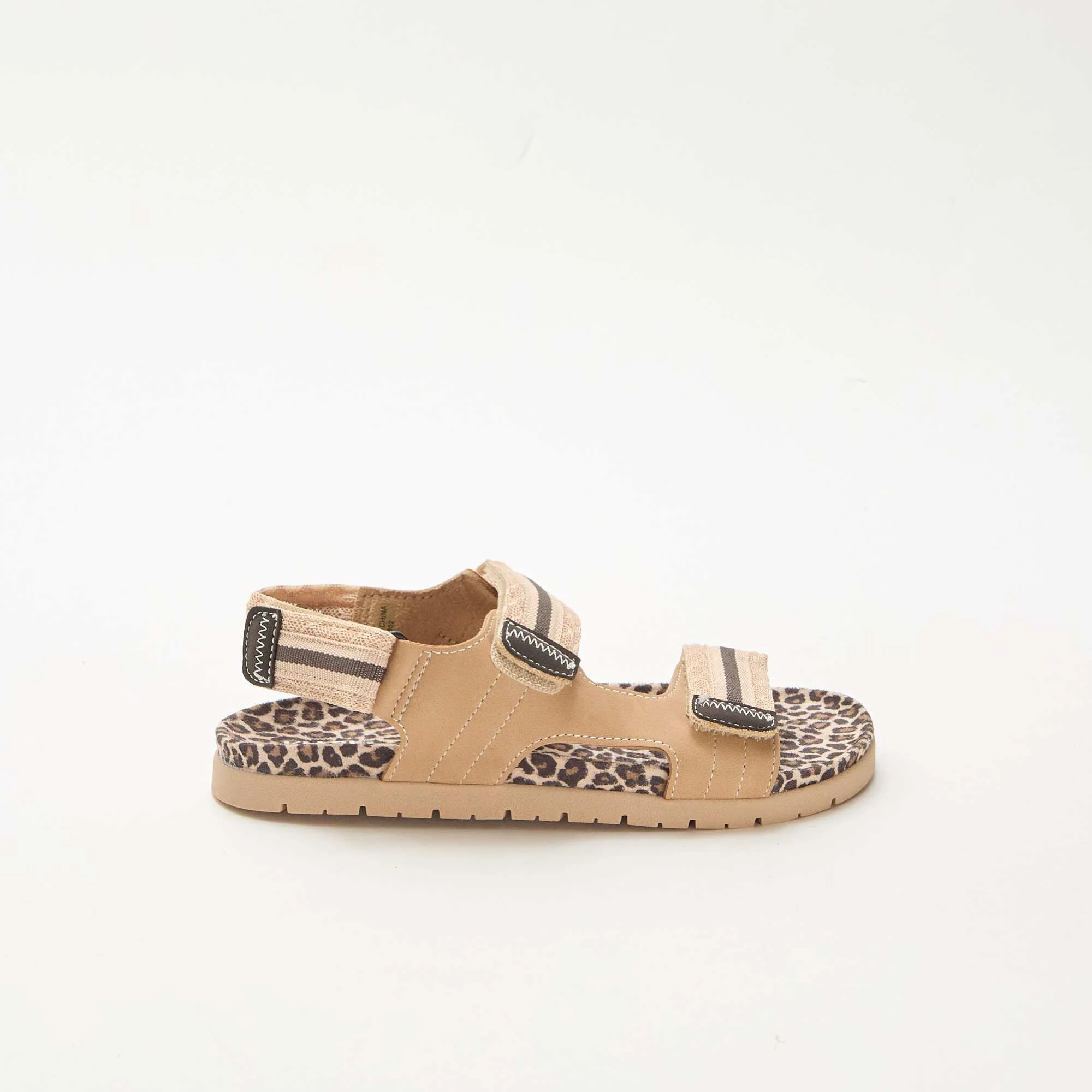 Leopard Print Velcro Sandals BEIGE - Image 2