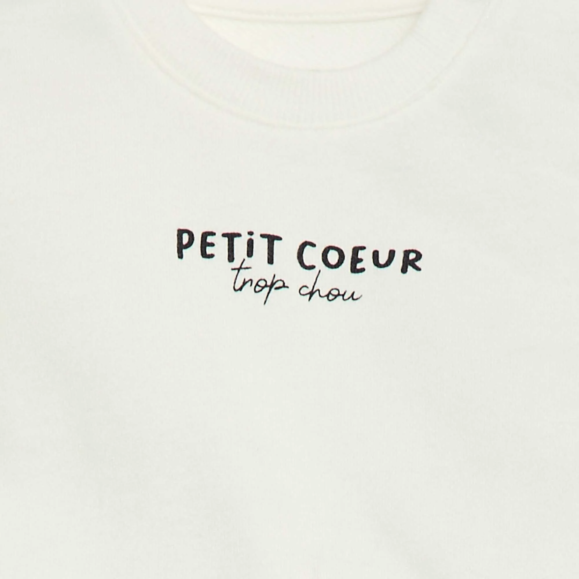 Lightweight Fleece Sweatshirt with Print WHITE - Image 2