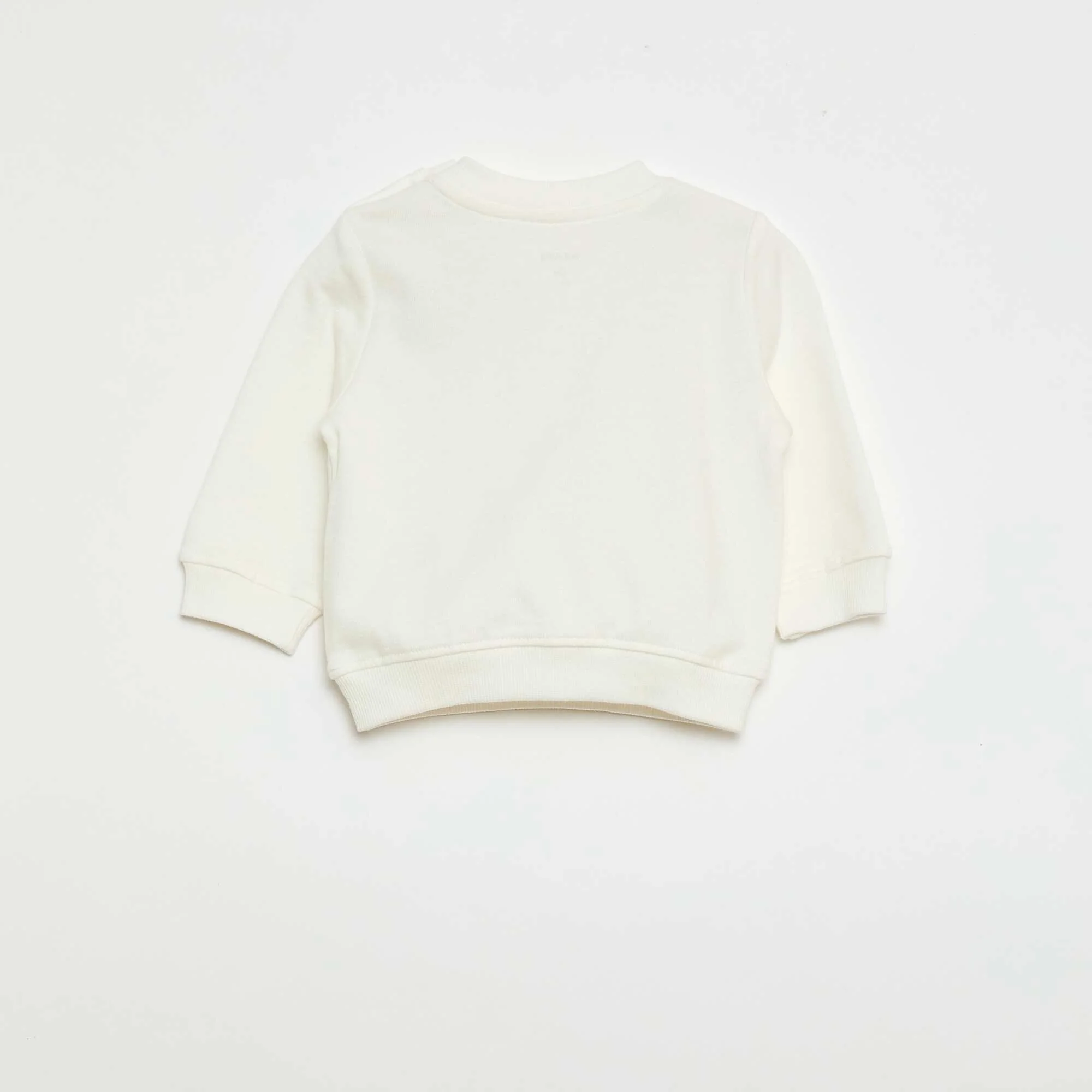 Lightweight Fleece Sweatshirt with Print WHITE - Image 3