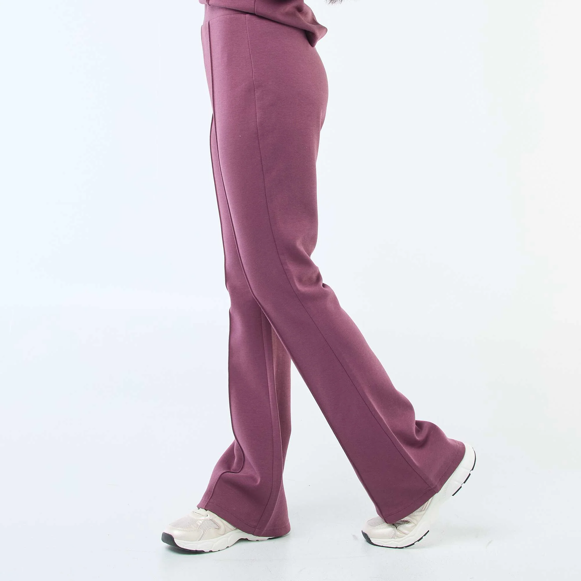 Lightweight Fleece Wide-Leg Pants PURPLE - Image 3