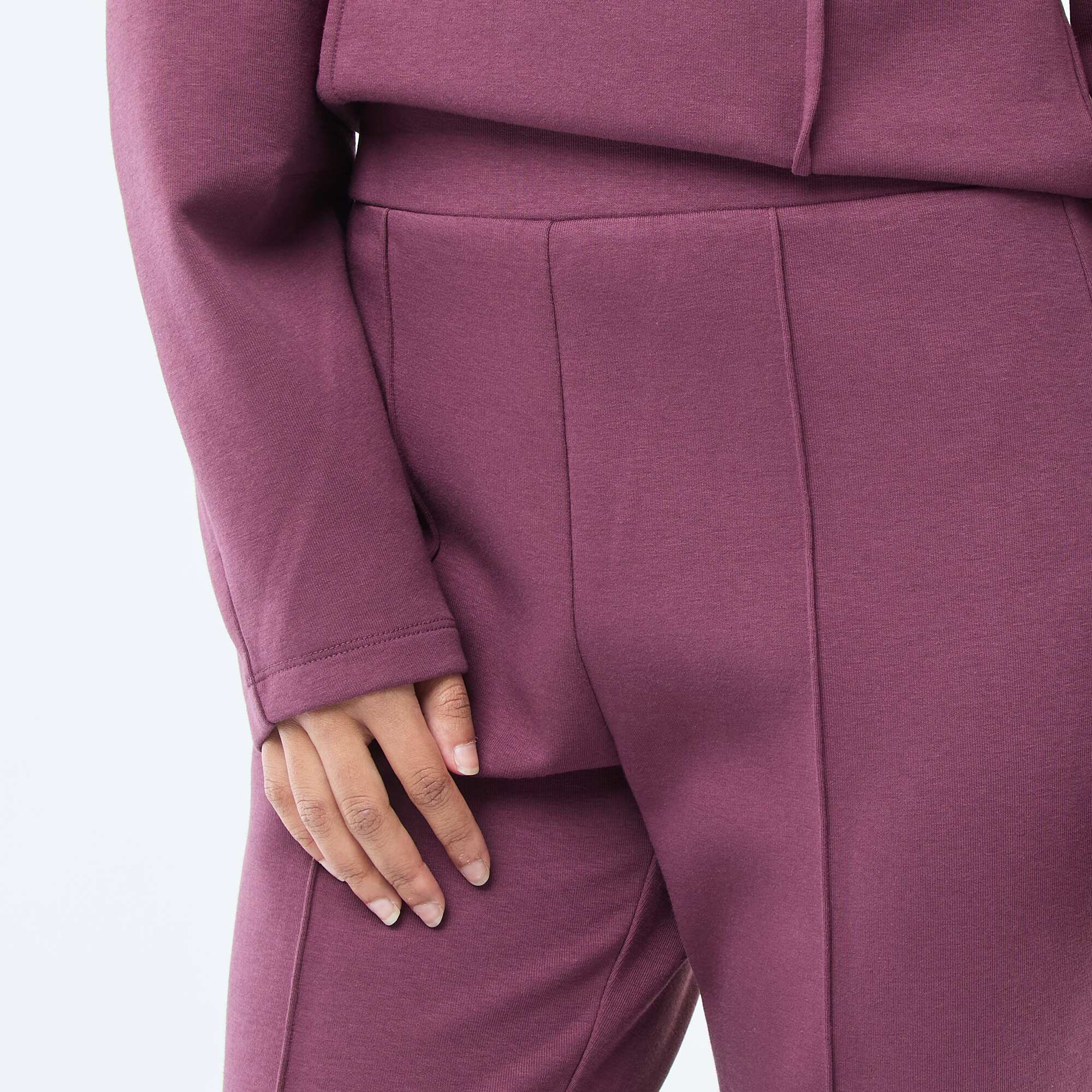 Lightweight Fleece Wide-Leg Pants PURPLE - Image 5