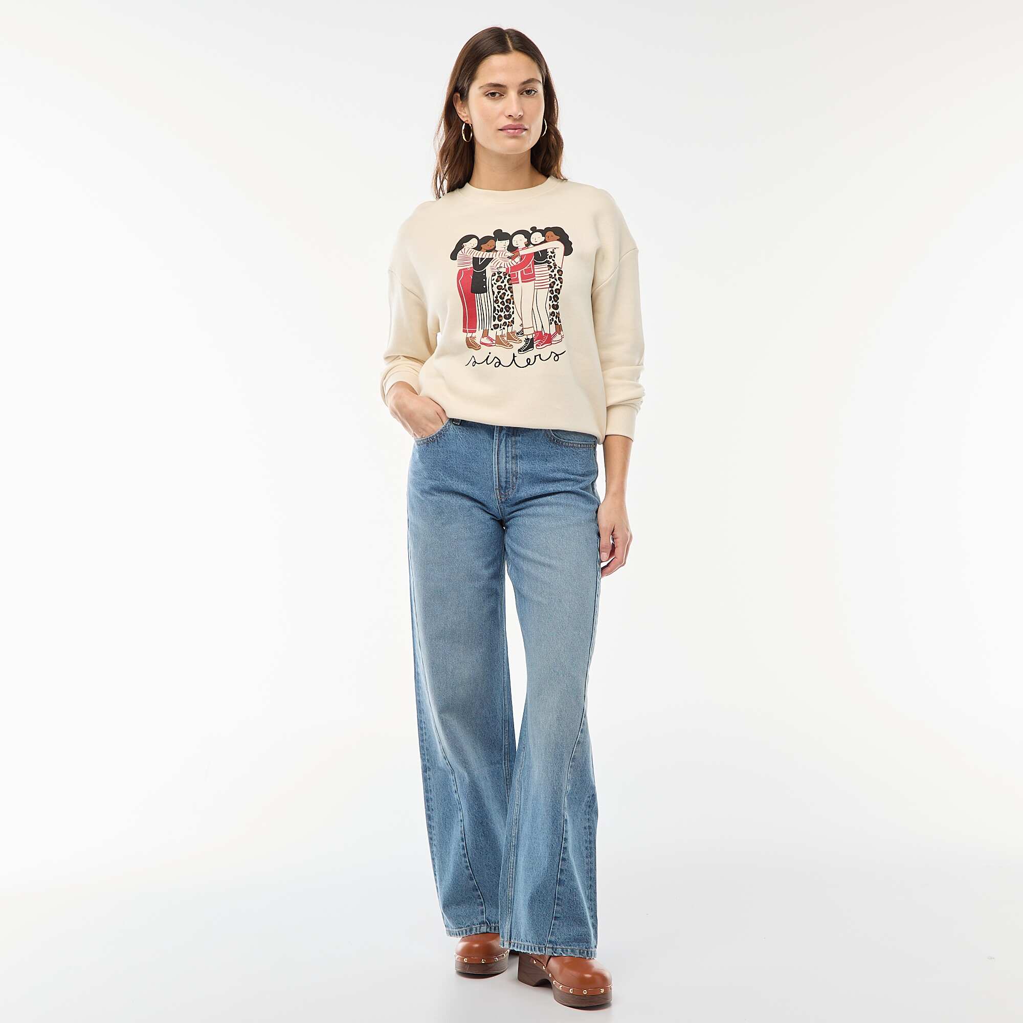 Lightweight French Terry Printed Sweatshirt WHITE - Image 2