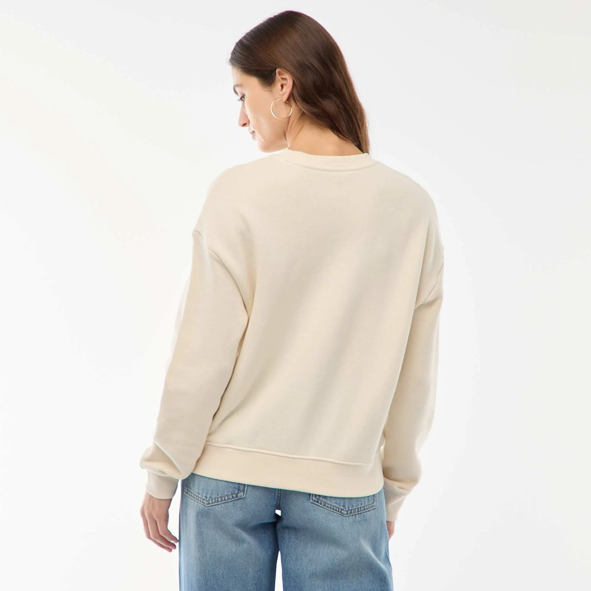 Lightweight French Terry Printed Sweatshirt WHITE - Image 4