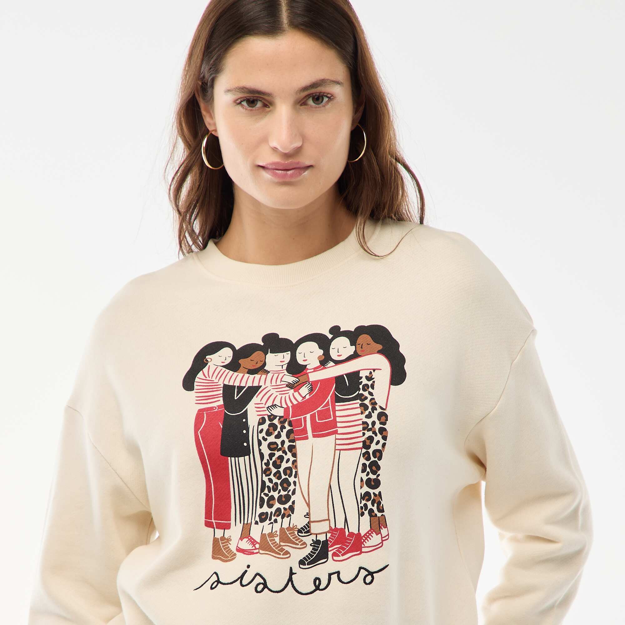 Lightweight French Terry Printed Sweatshirt WHITE - Image 5