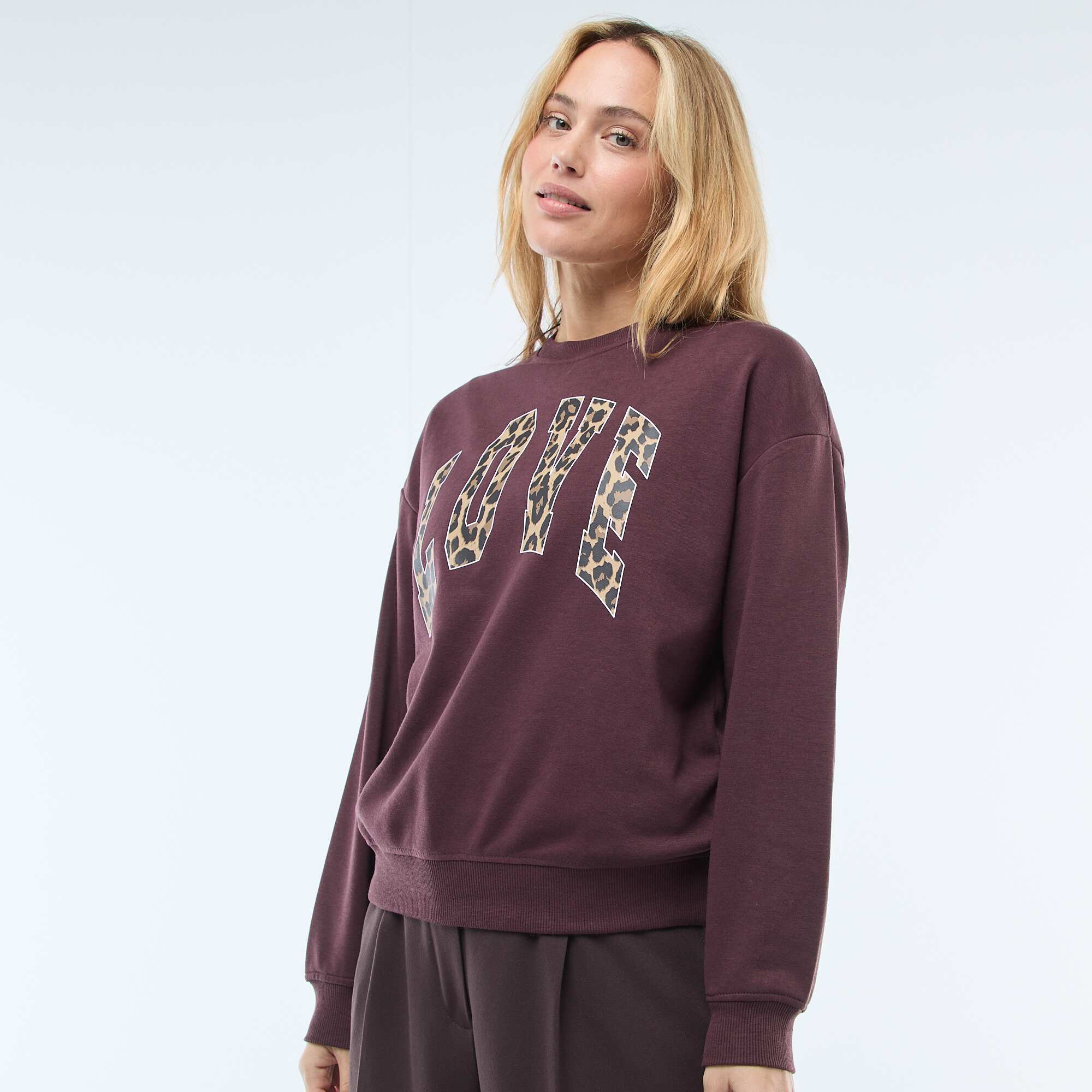 Lightweight French Terry Sweatshirt with Print RED - Image 5