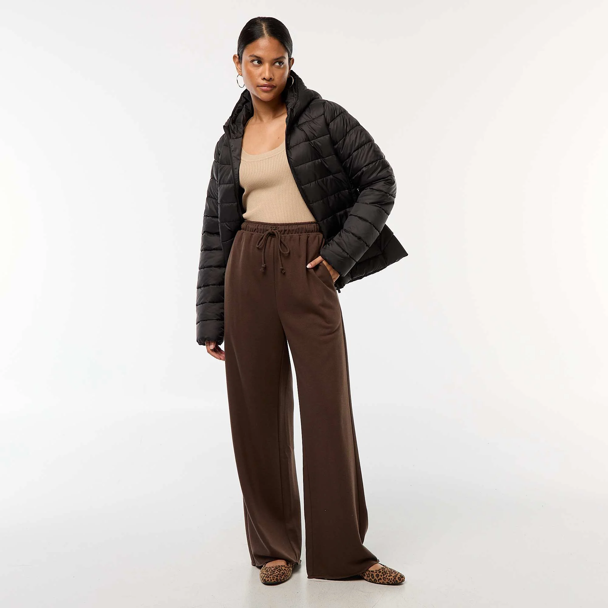 Lightweight Hooded Padded Jacket BLACK - Image 2