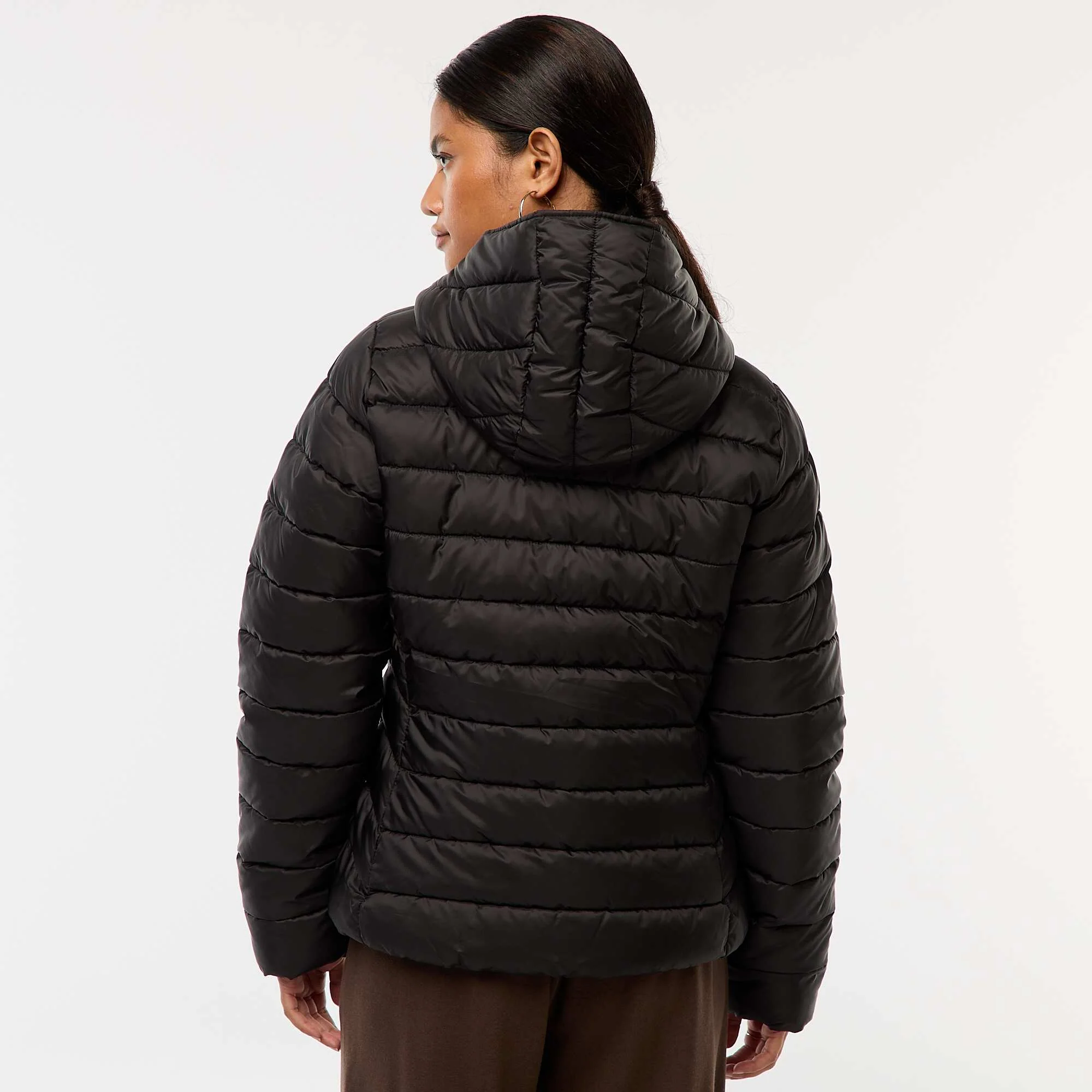 Lightweight Hooded Padded Jacket BLACK - Image 4