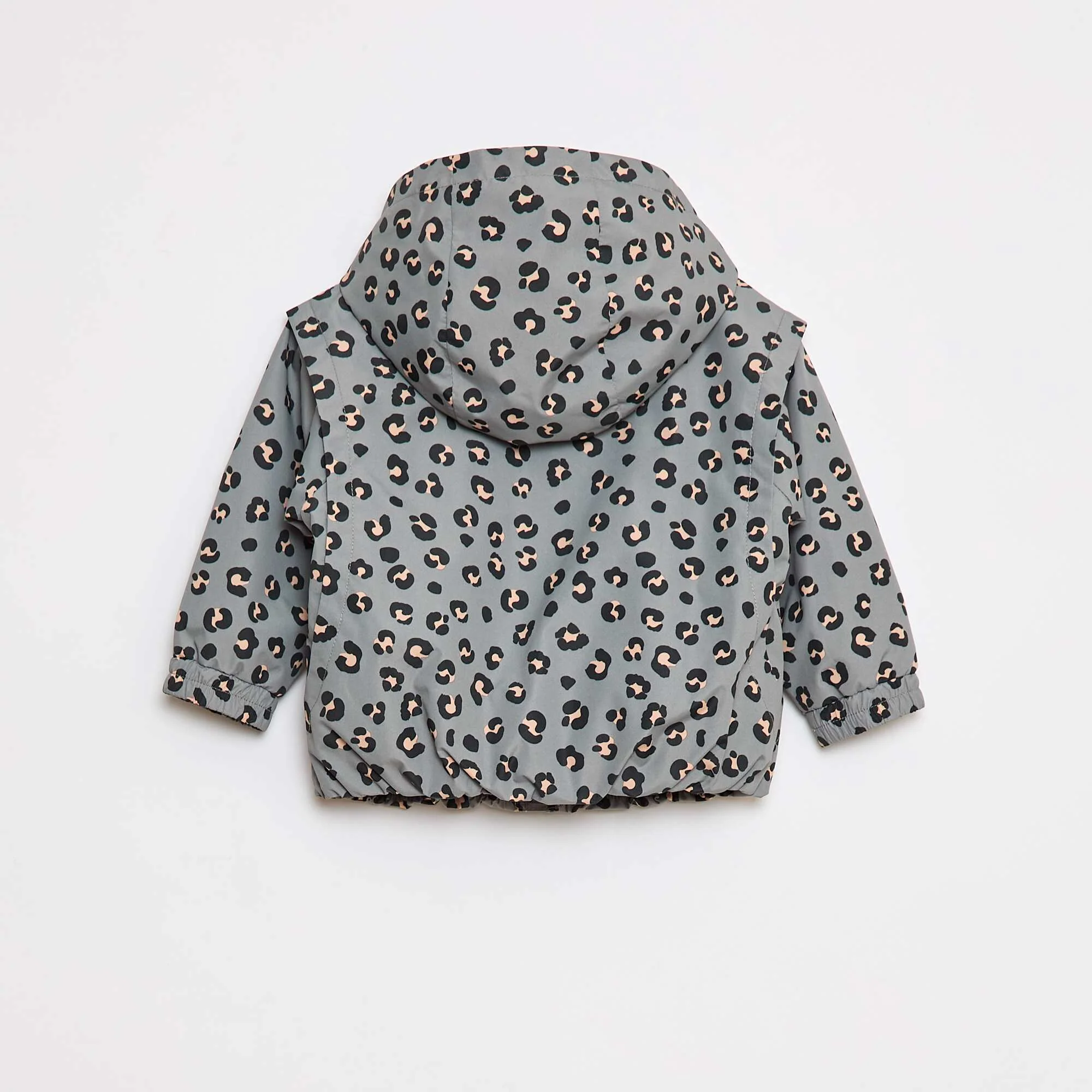 Lightweight hooded windcheater with all-over pattern KHAKI - Image 2