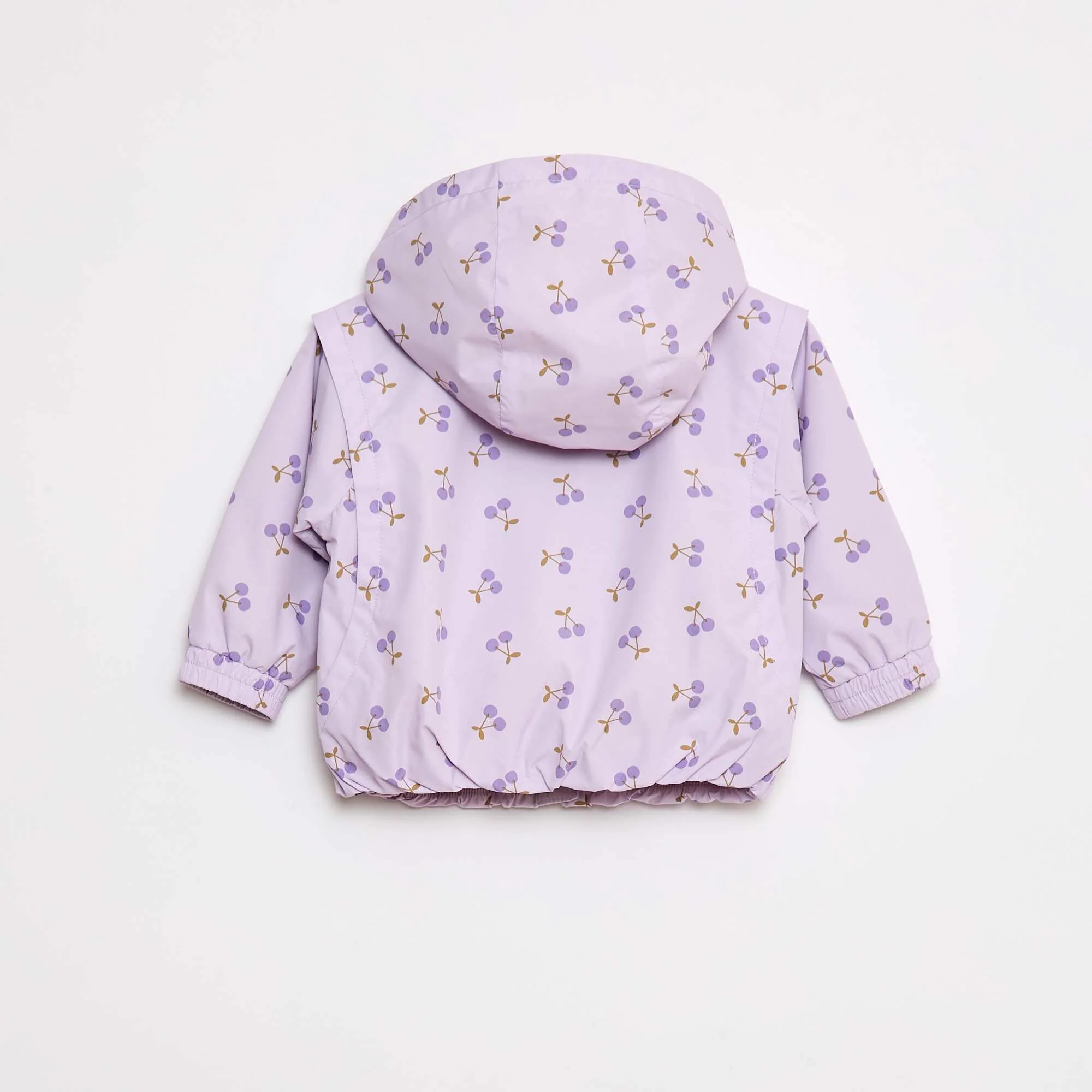 Lightweight hooded windcheater with all-over pattern PURPLE - Image 2
