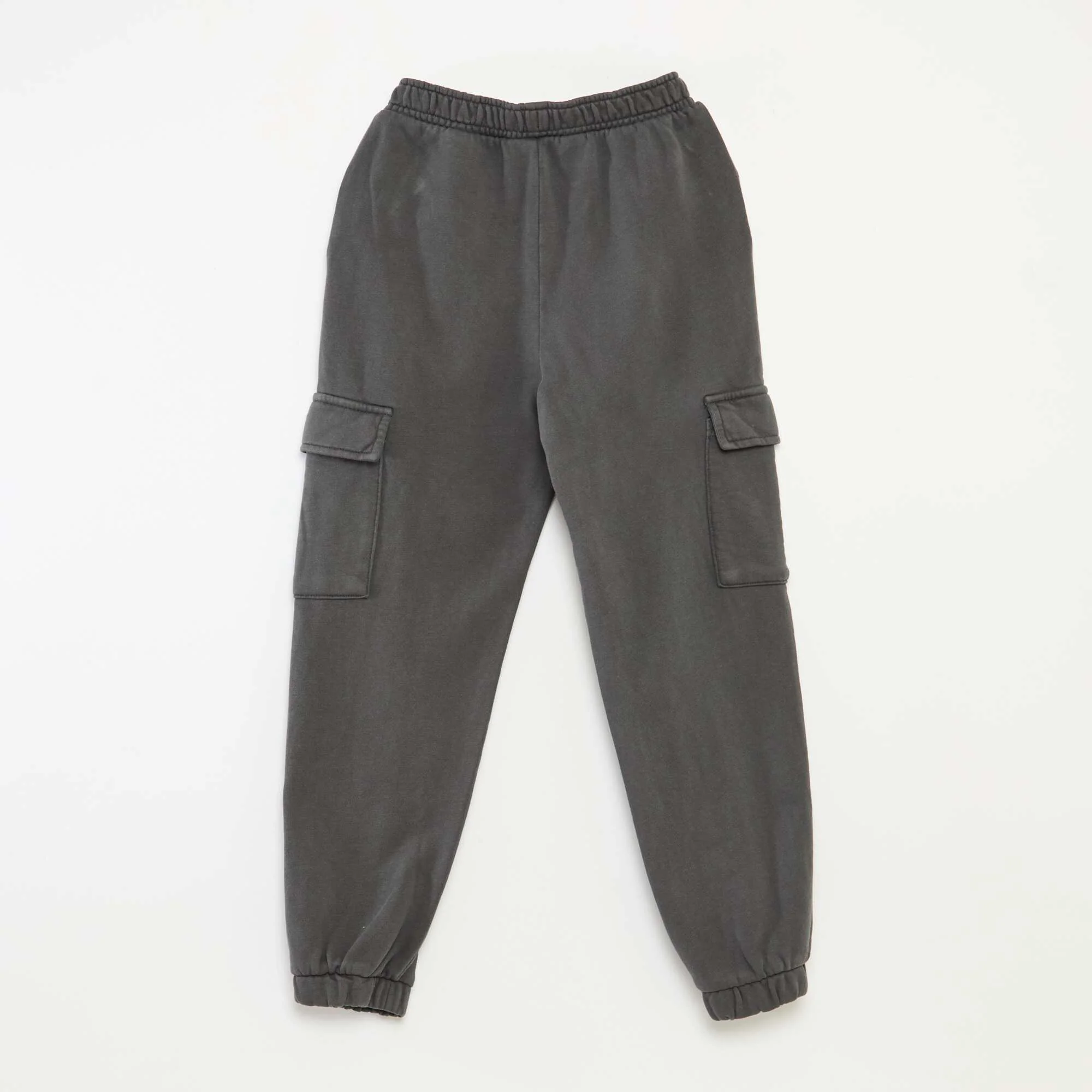 Lightweight multi-pocket sweatshirt fabric joggers BLACK - Image 2