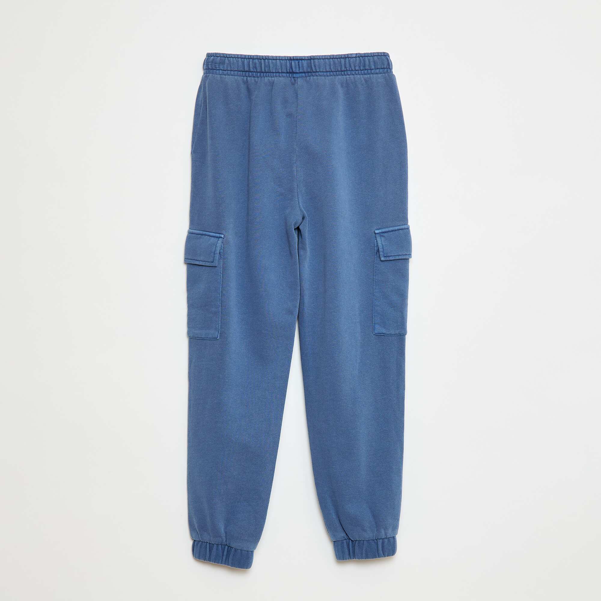 Lightweight multi-pocket sweatshirt fabric joggers BLUE - Image 2