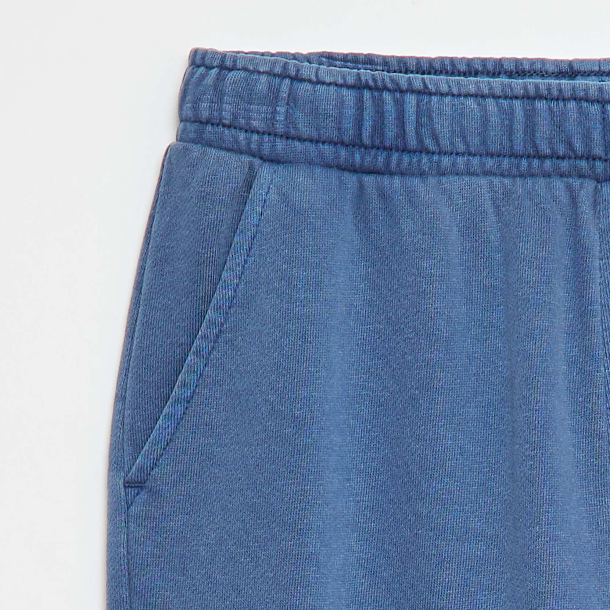 Lightweight multi-pocket sweatshirt fabric joggers BLUE - Image 3