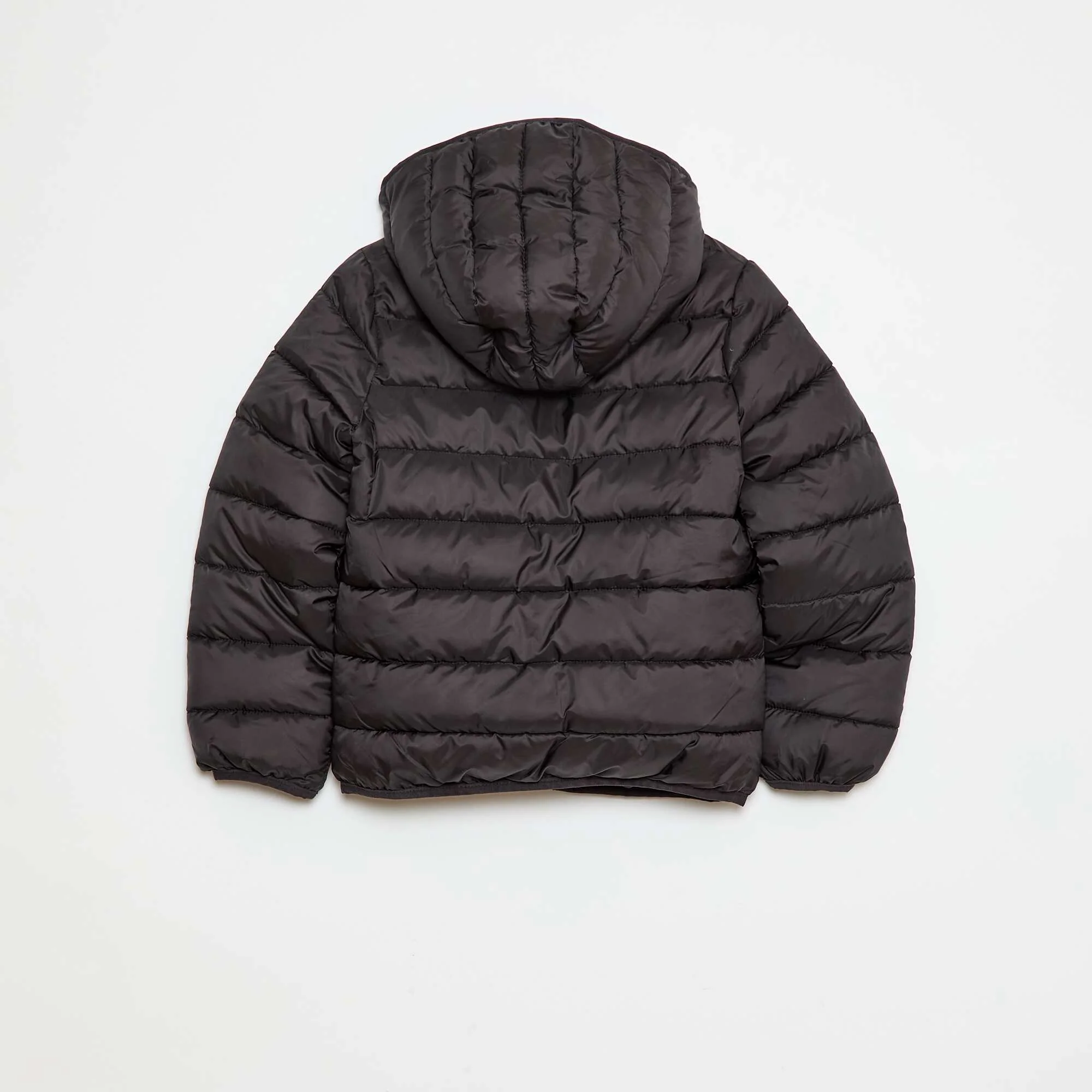Lightweight Padded Jacket with Hood BLACK - Image 2
