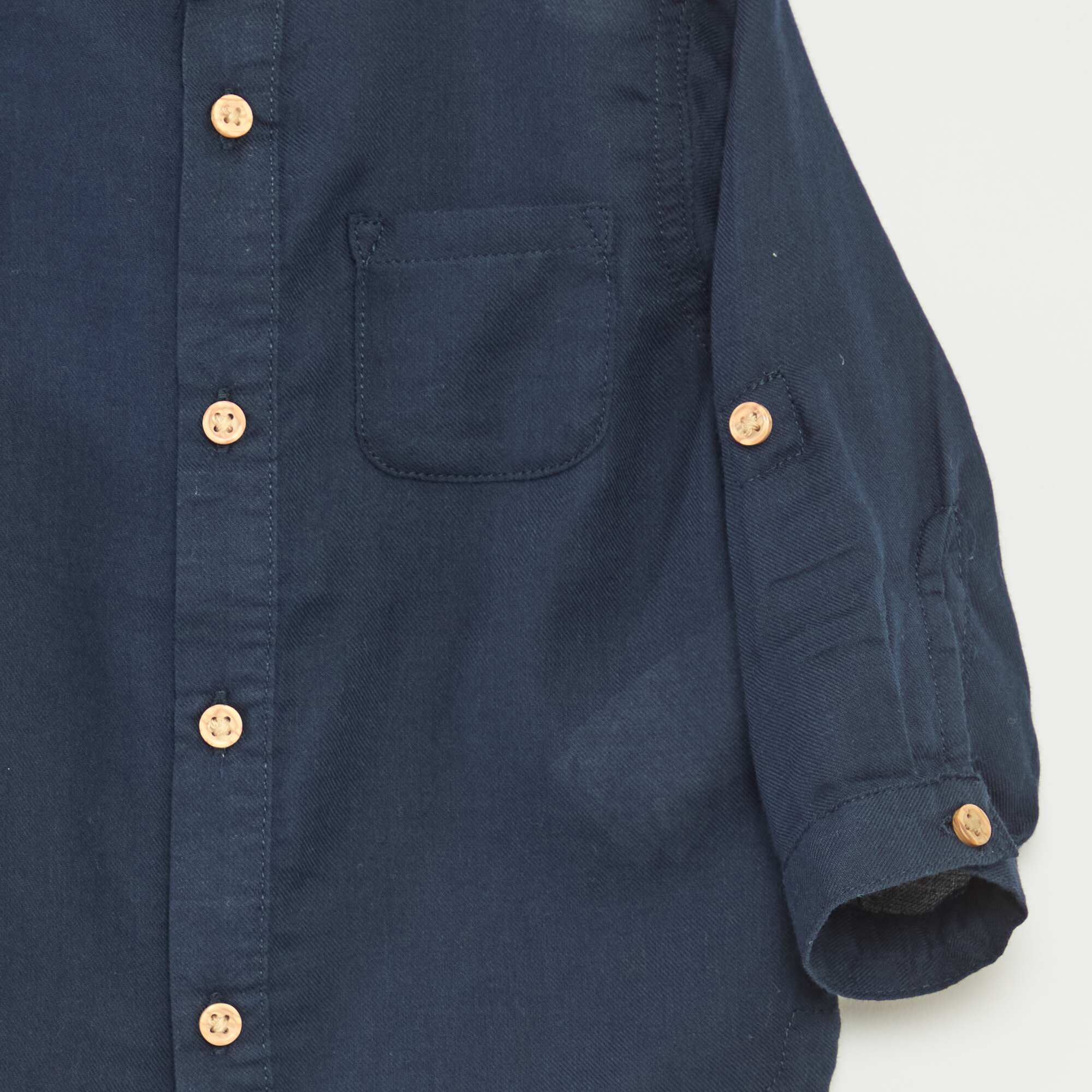 Lightweight shirt with mandarin collar BLUE - Image 3