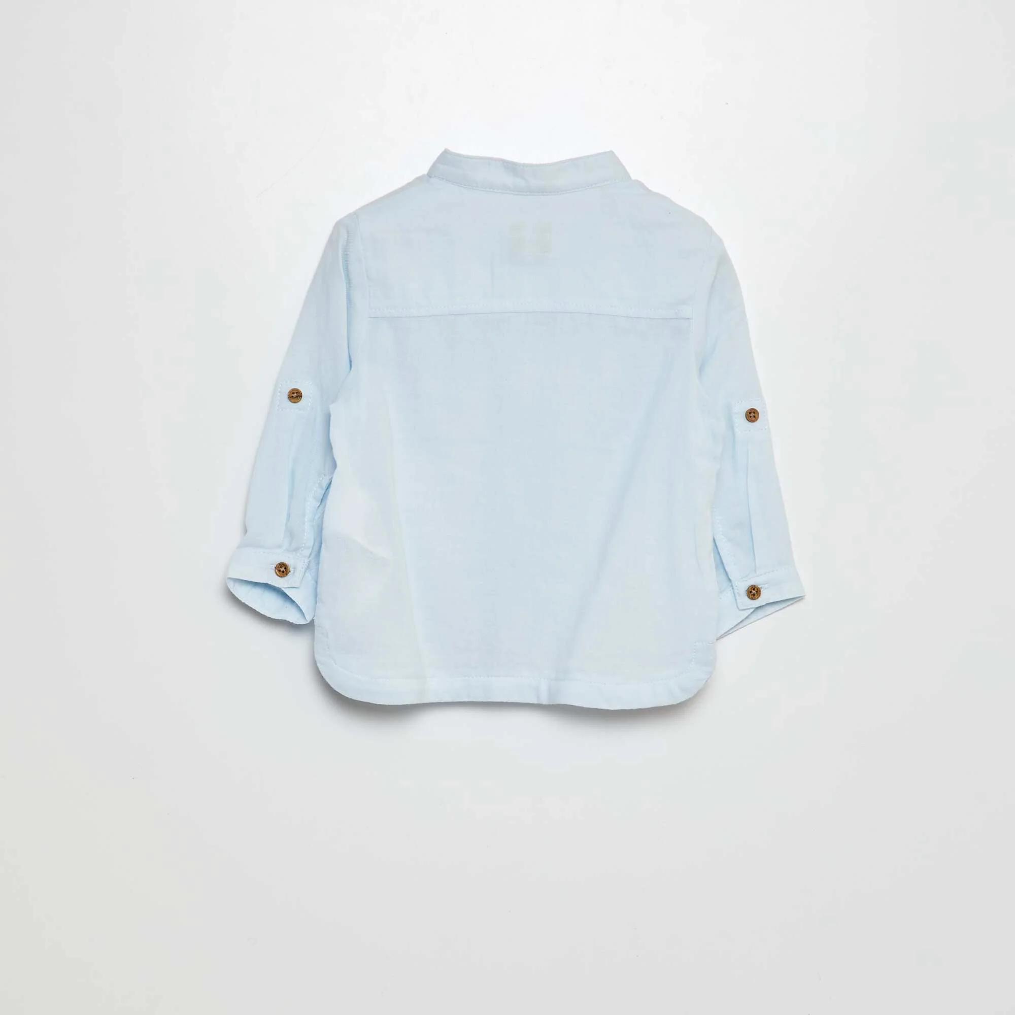 Lightweight shirt with mandarin collar BLUE - Image 3
