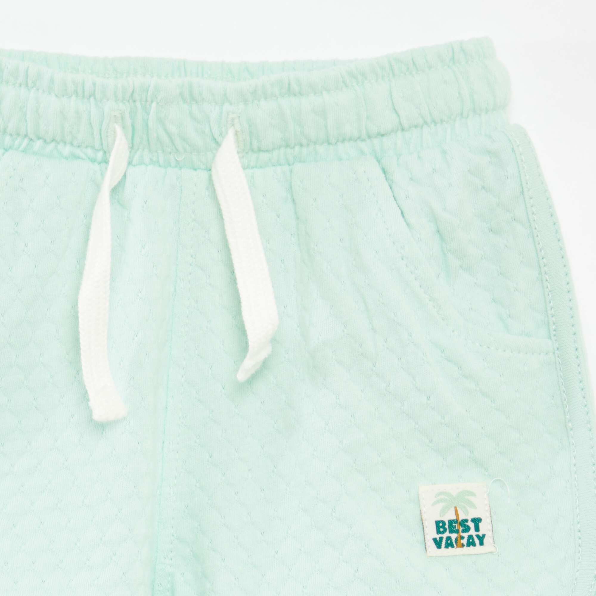 Lightweight shorts with drawstrings GREEN - Image 2