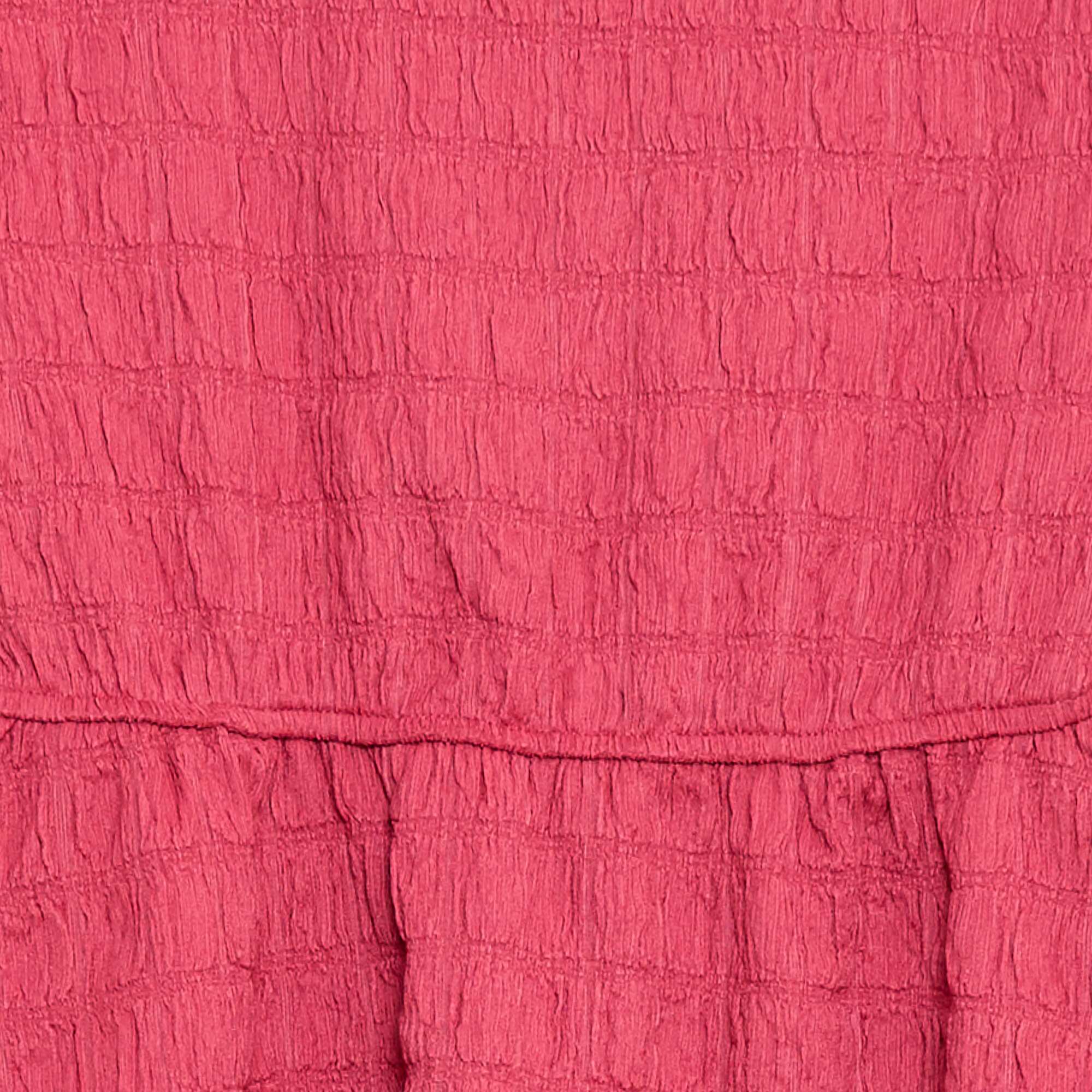 Lightweight Solid Dress with Short Sleeves PINK - Image 3