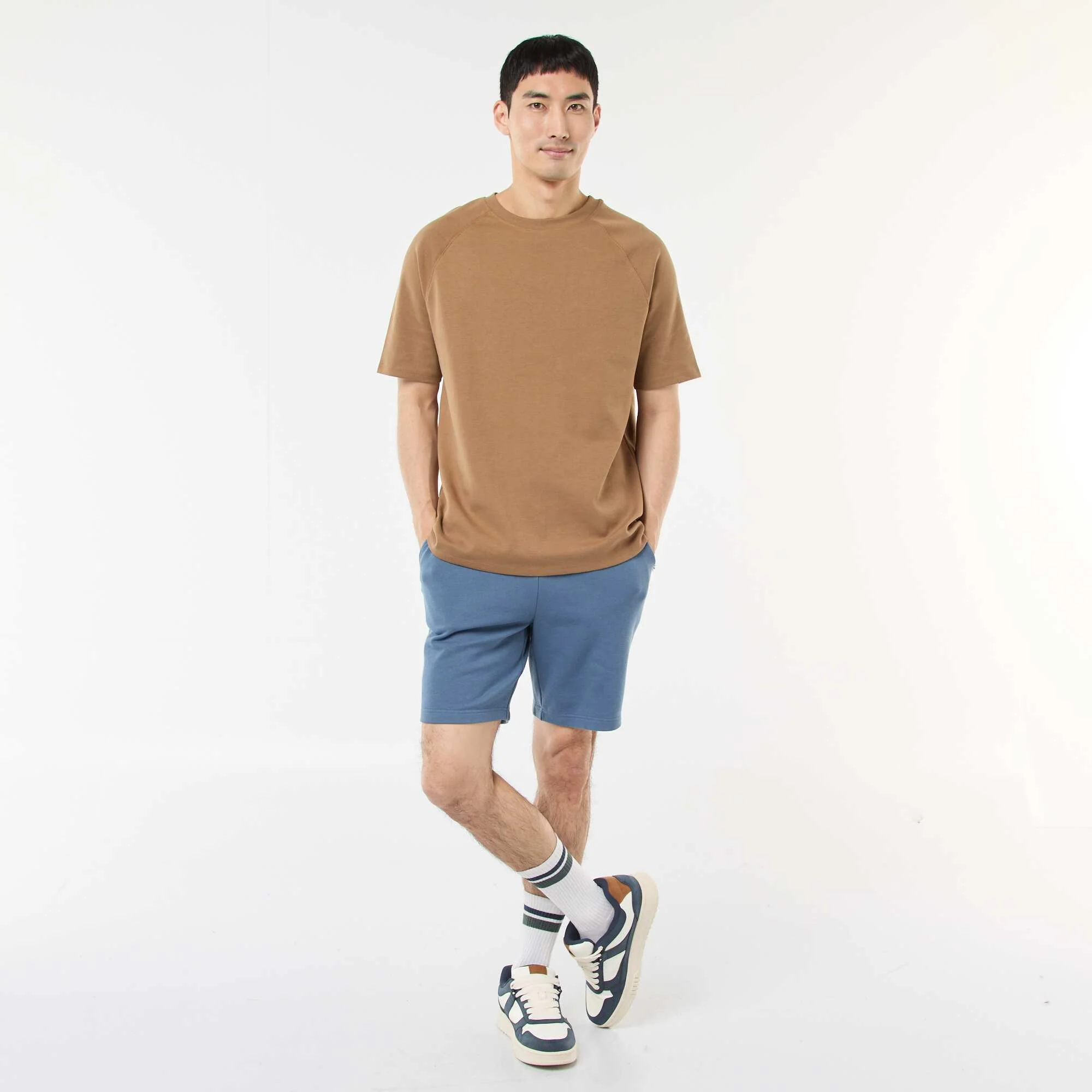 Lightweight sweatshirt fabric Bermuda shorts BLUE - Image 2