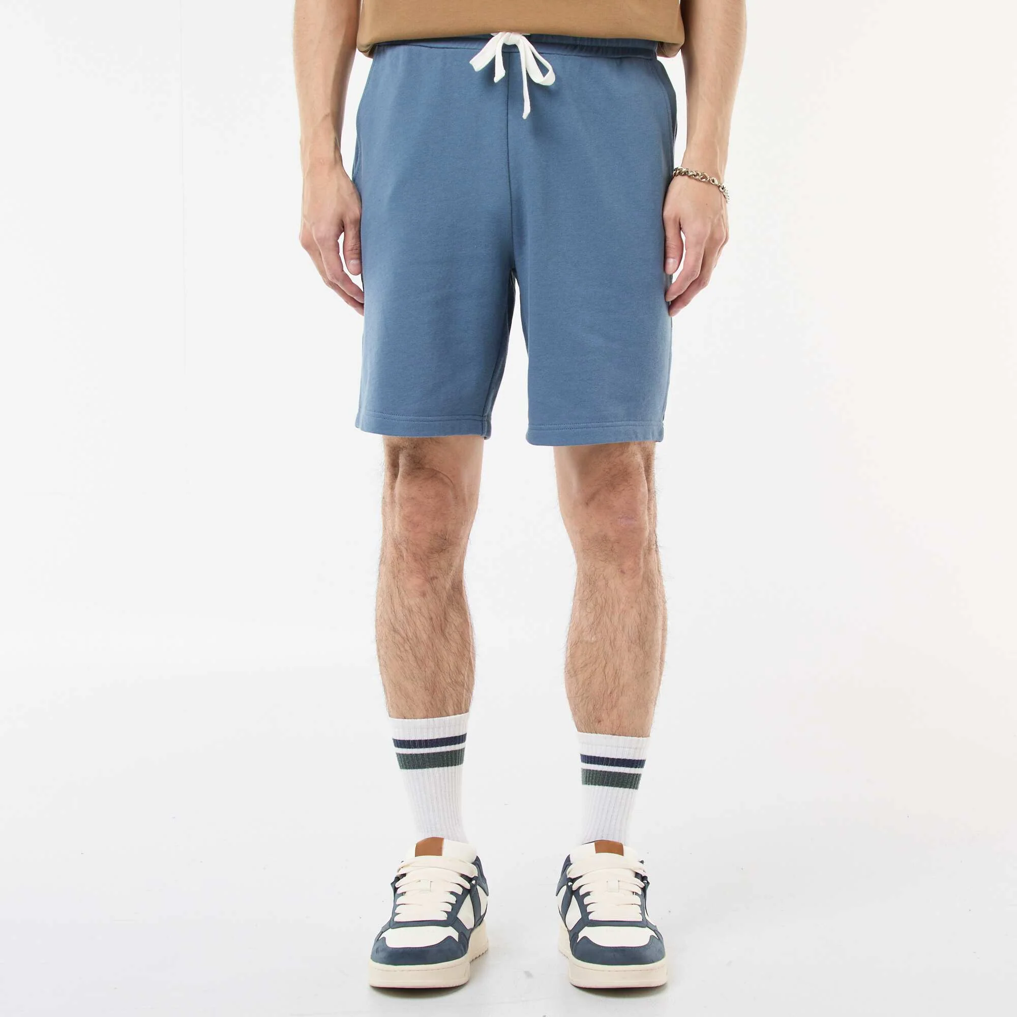 Lightweight sweatshirt fabric Bermuda shorts BLUE - Image 3