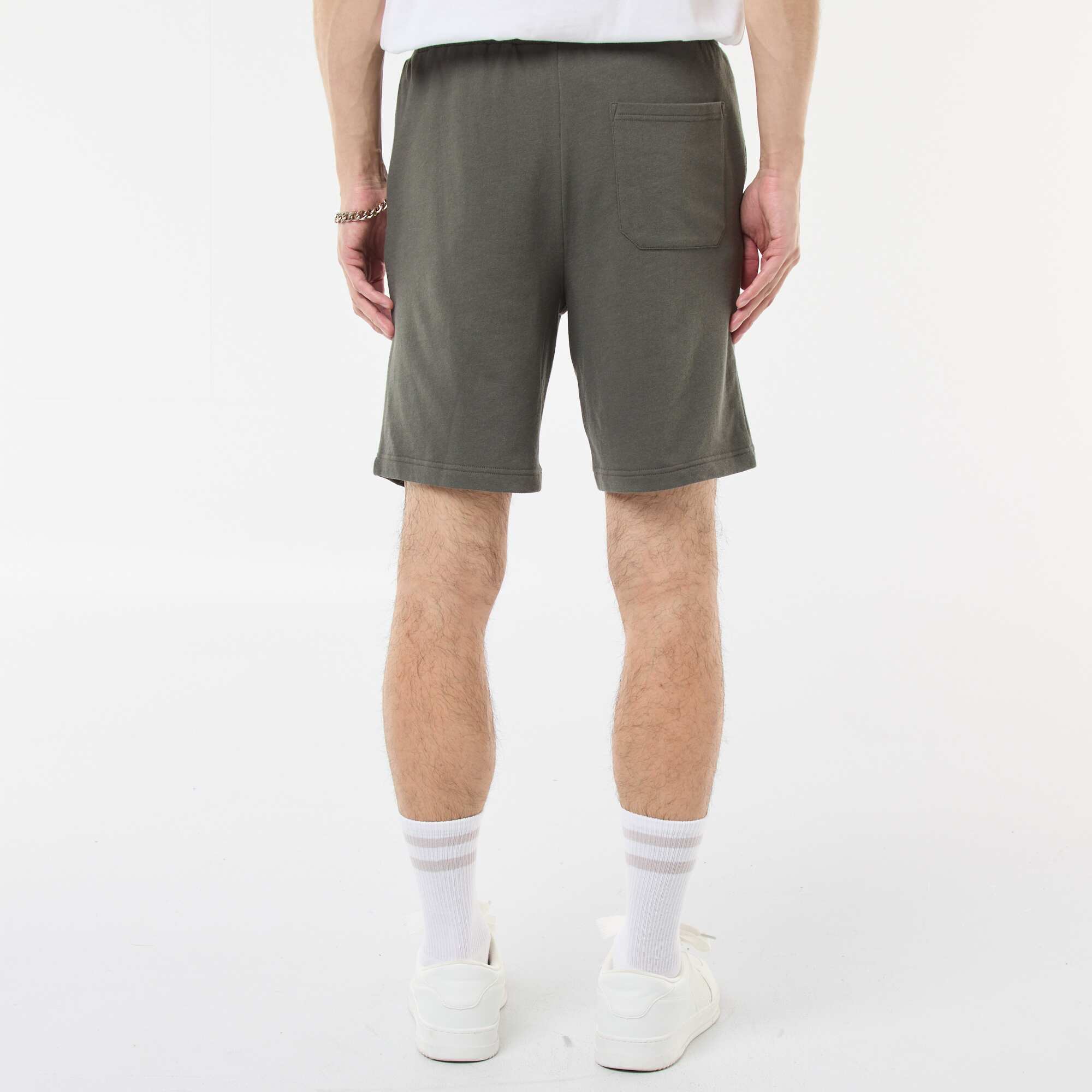 Lightweight sweatshirt fabric Bermuda shorts KHAKI - Image 4