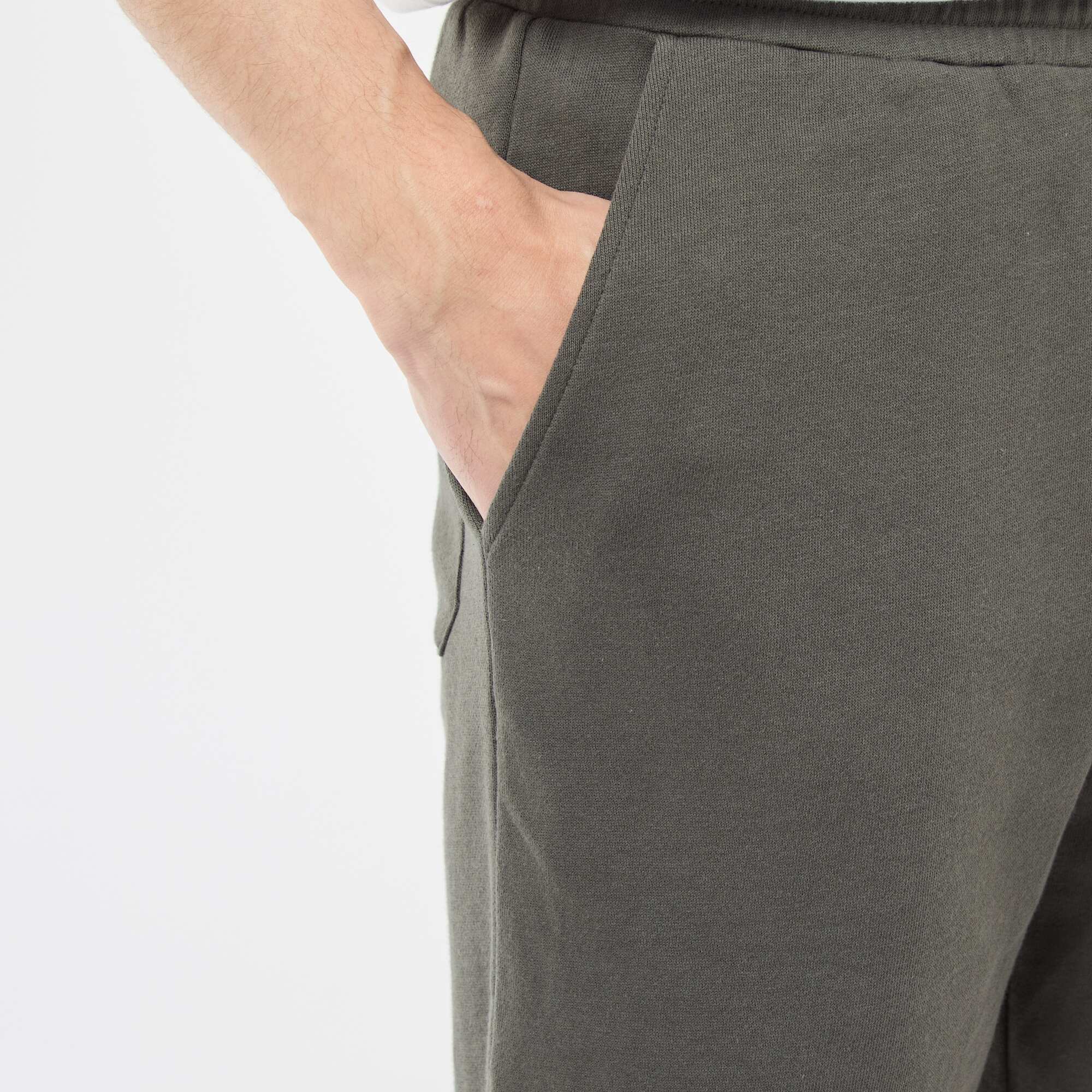 Lightweight sweatshirt fabric Bermuda shorts KHAKI - Image 7