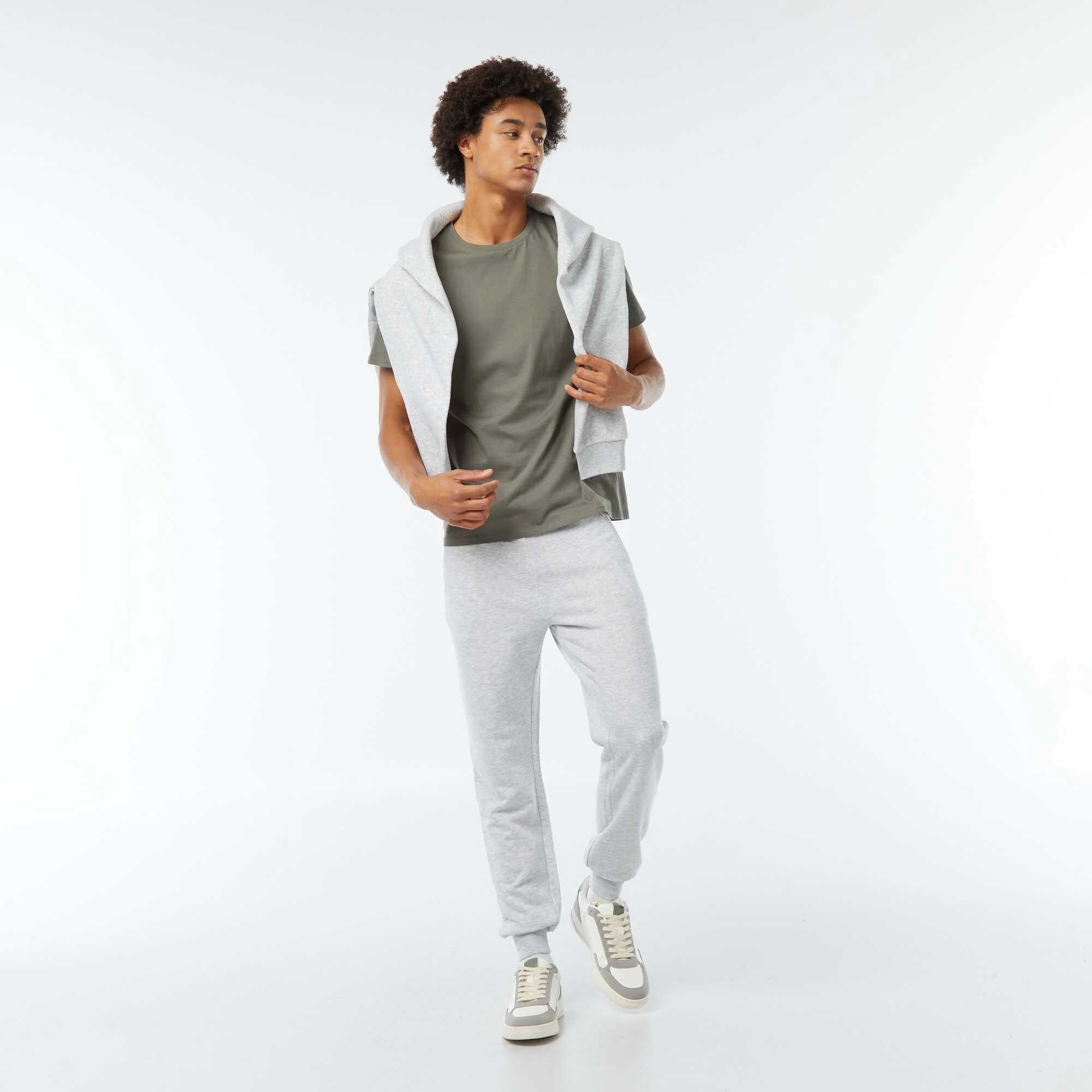 Lightweight sweatshirt fabric joggers with zip pockets GREY