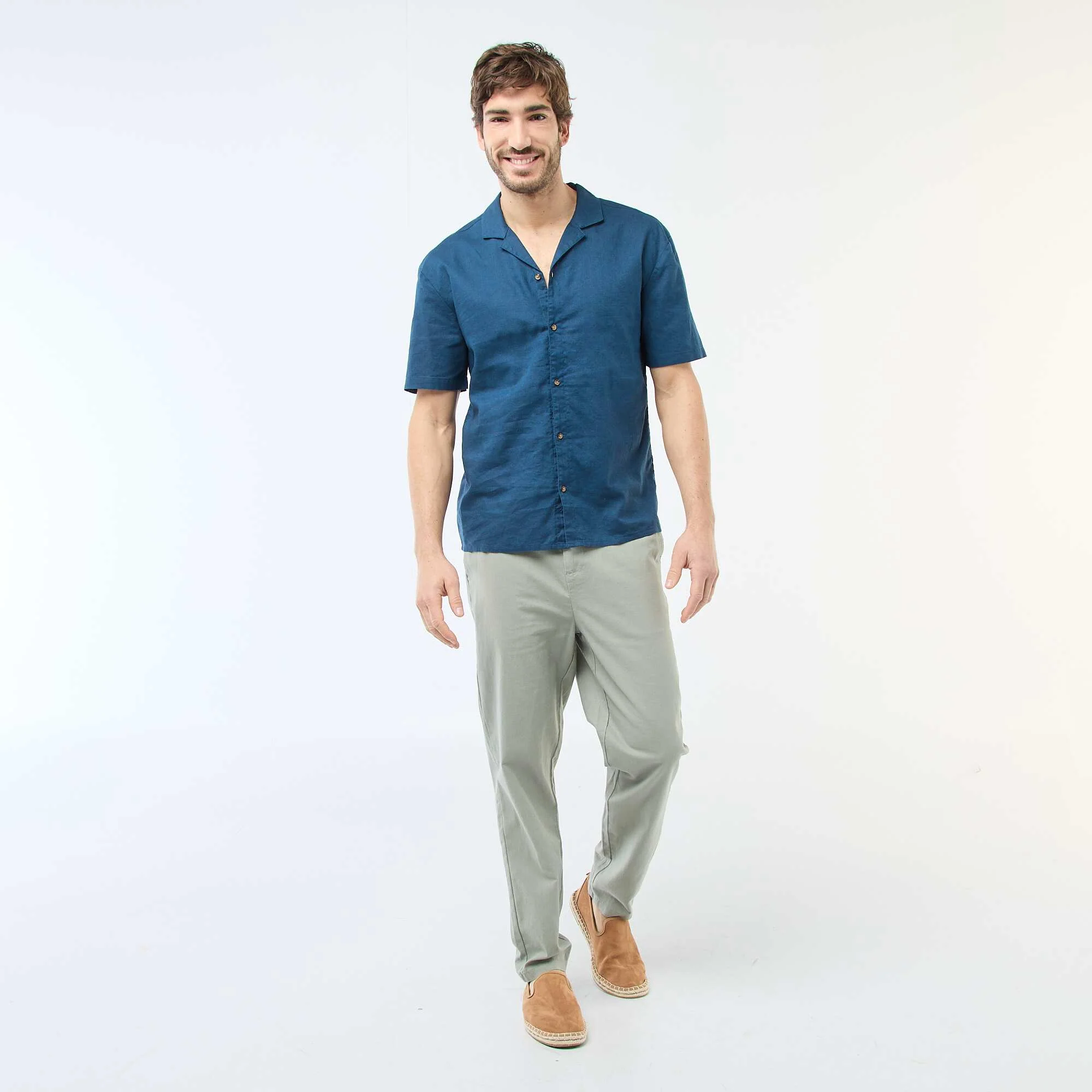 Linen Blend Shirt BLUE - Image 2