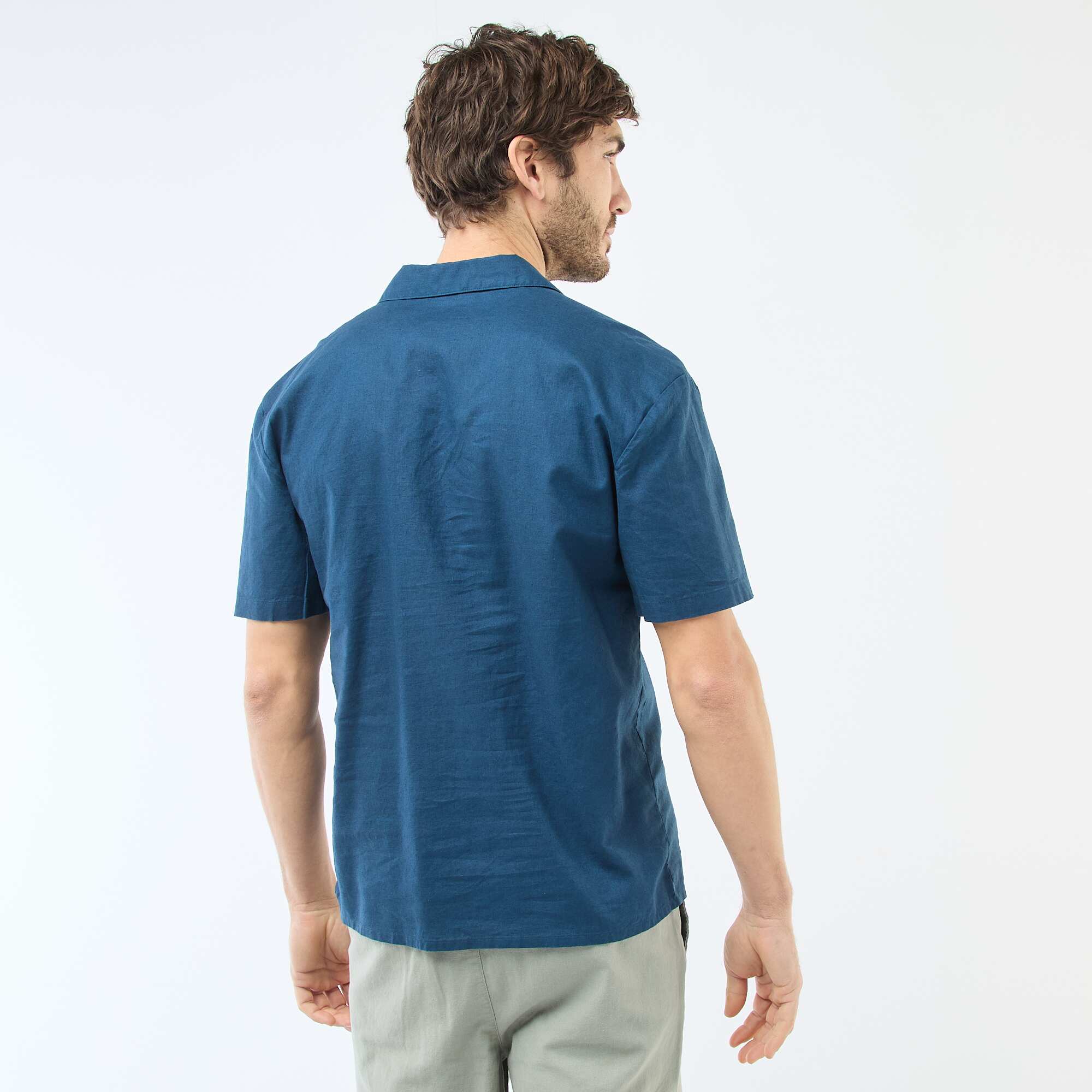 Linen Blend Shirt BLUE - Image 4