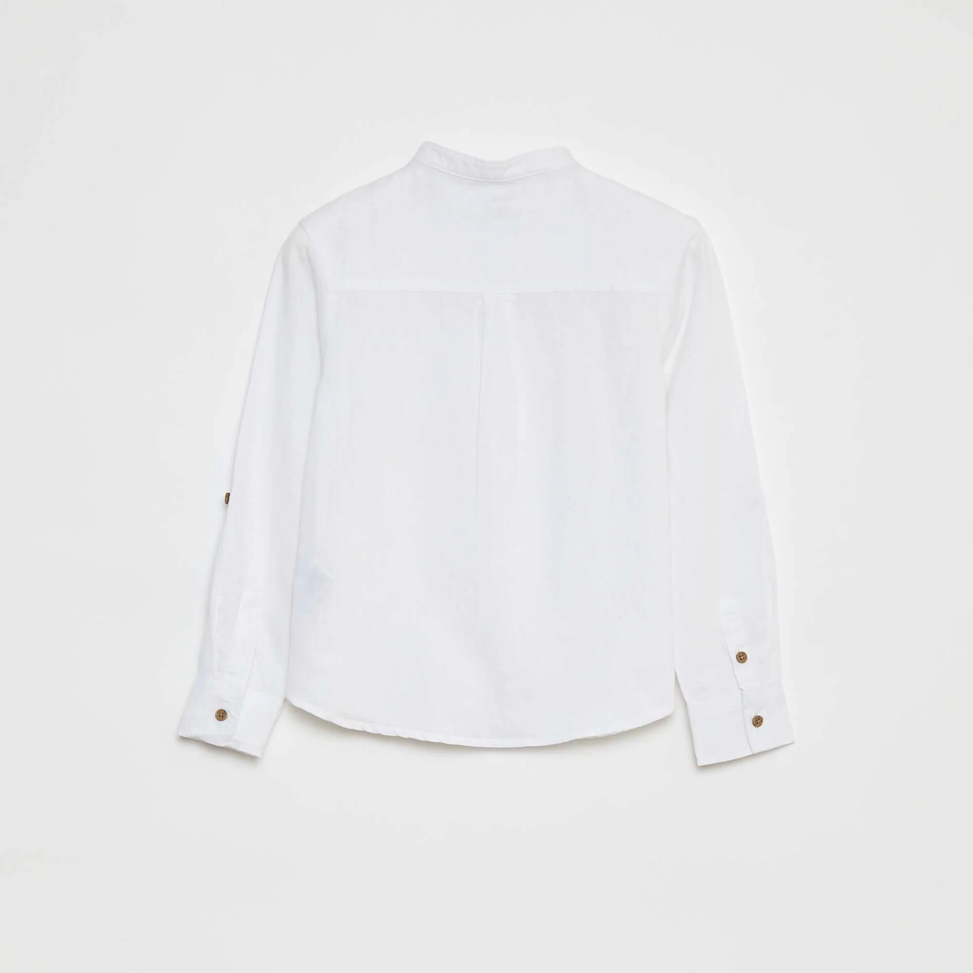 Linen-blend shirt WHITE - Image 2