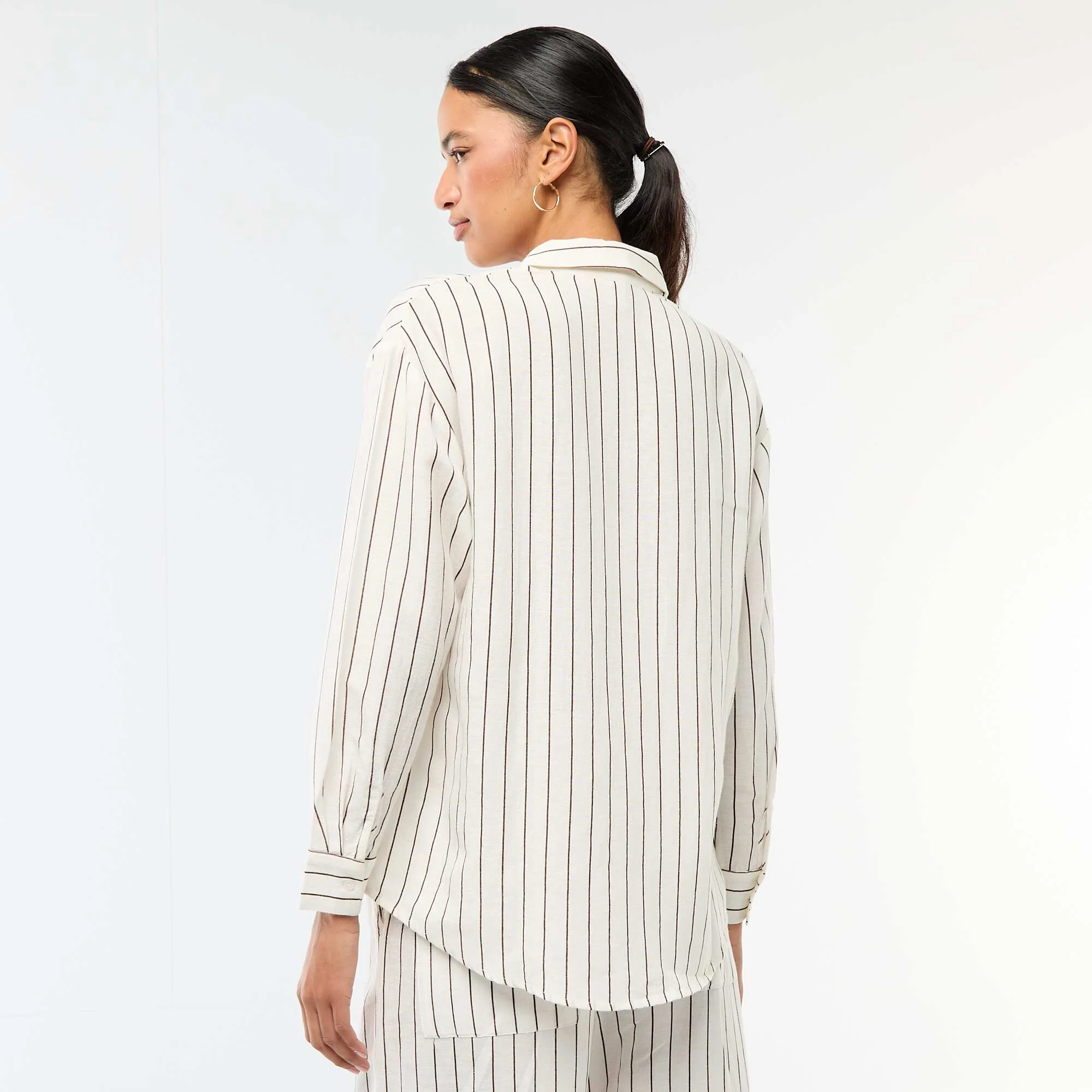 Linen Blend Shirt WHITE - Image 4