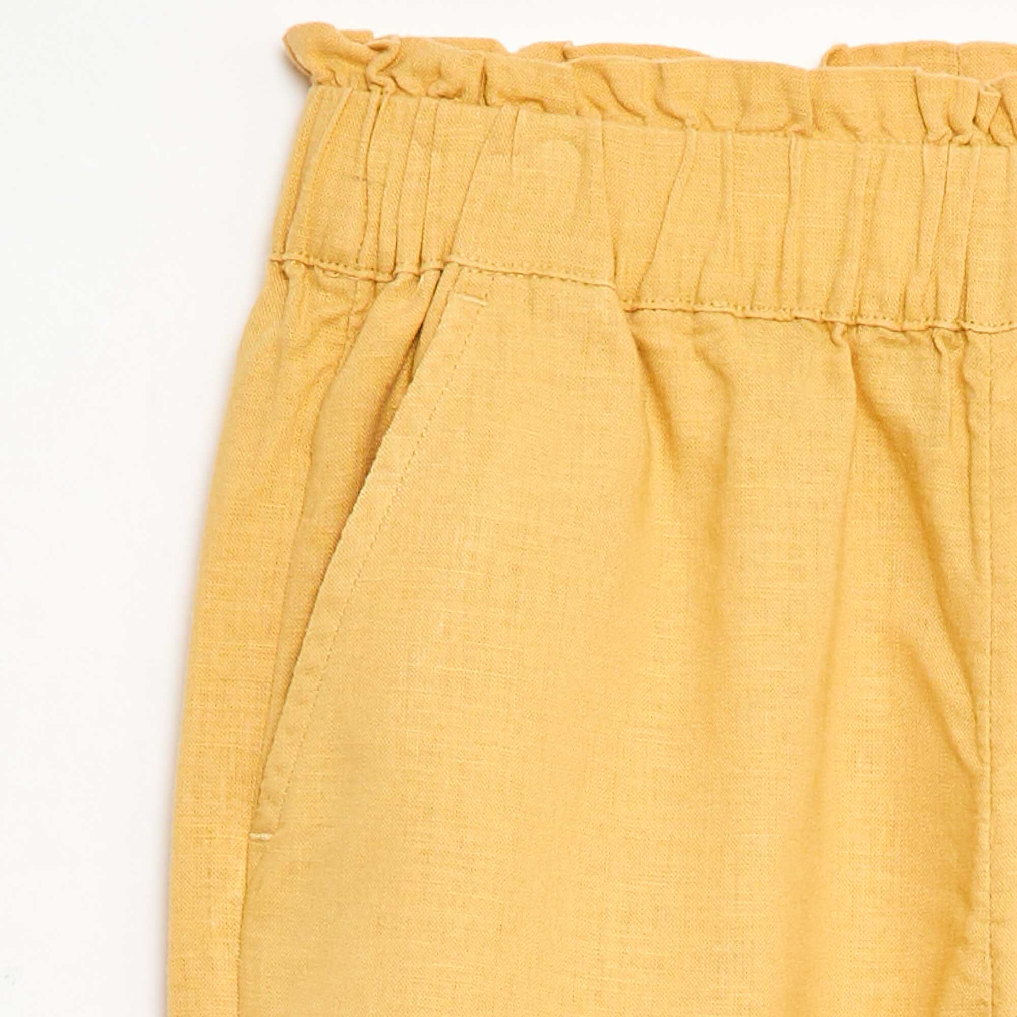 Linen Blend Trousers BEIGE - Image 3