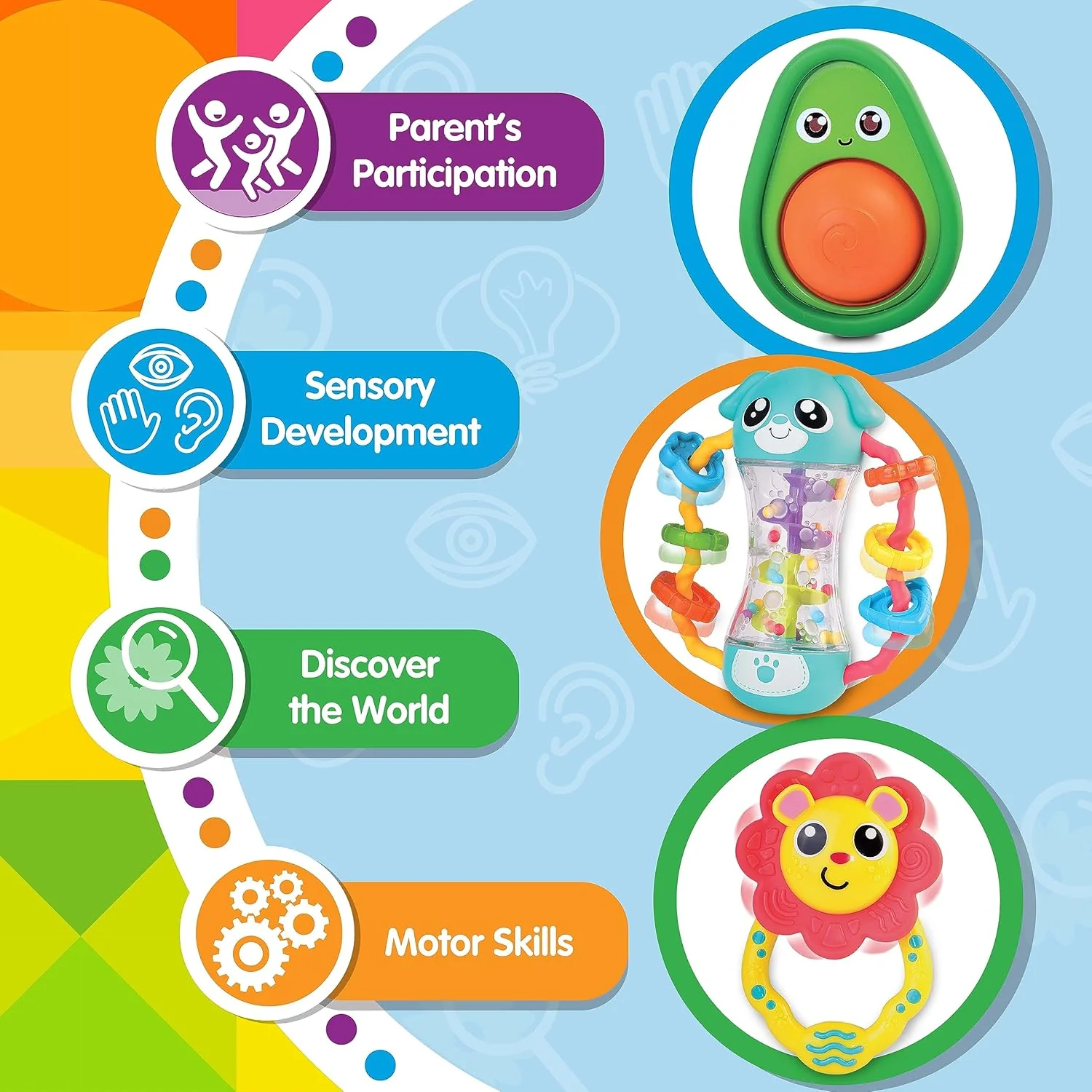 Little Learners' My First Rattle (Sun) - Image 4