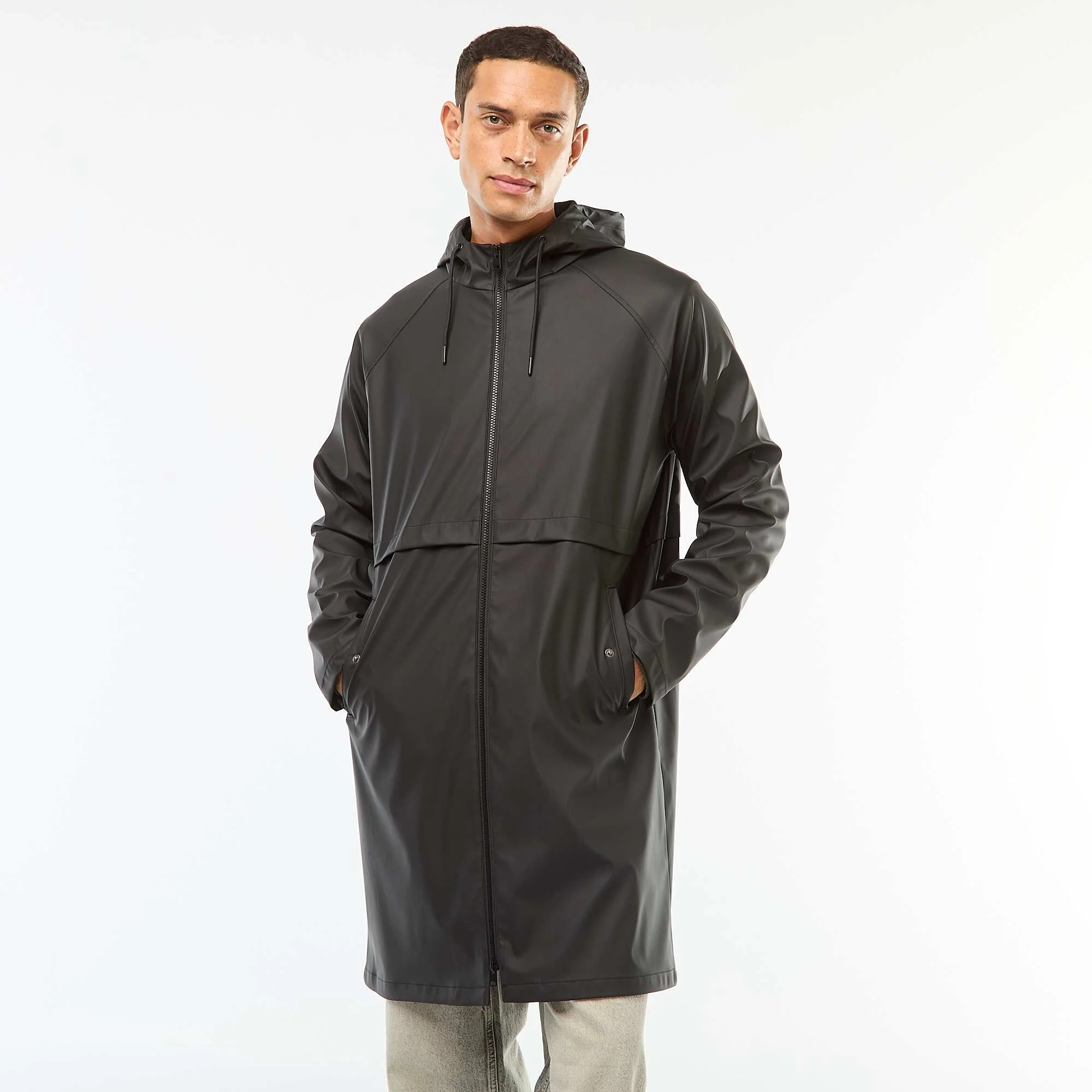 Long Hooded Wave Parka BLACK - Image 3