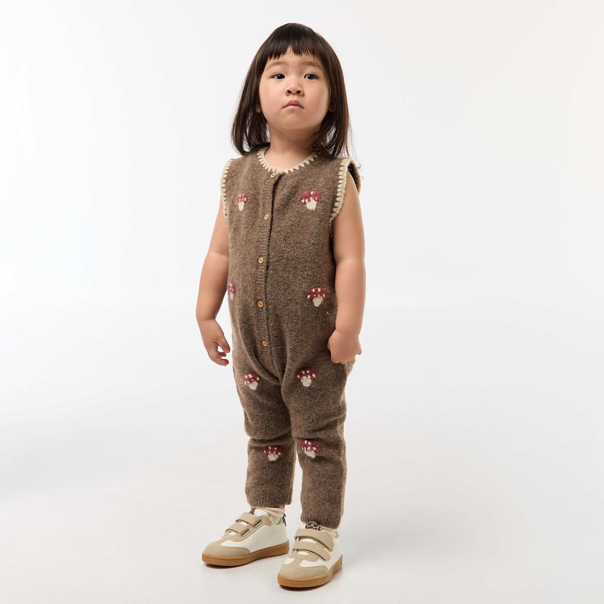 Long Knit Jumpsuit BROWN