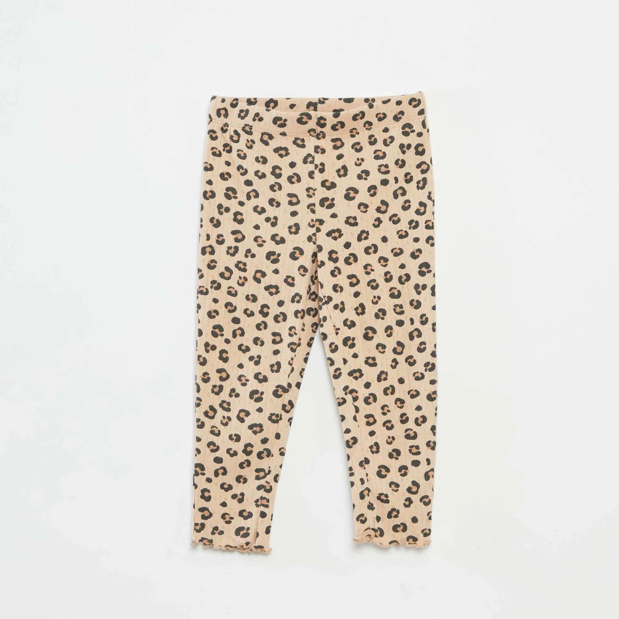 Long ribbed pyjama set - 2-piece set BROWN - Image 4
