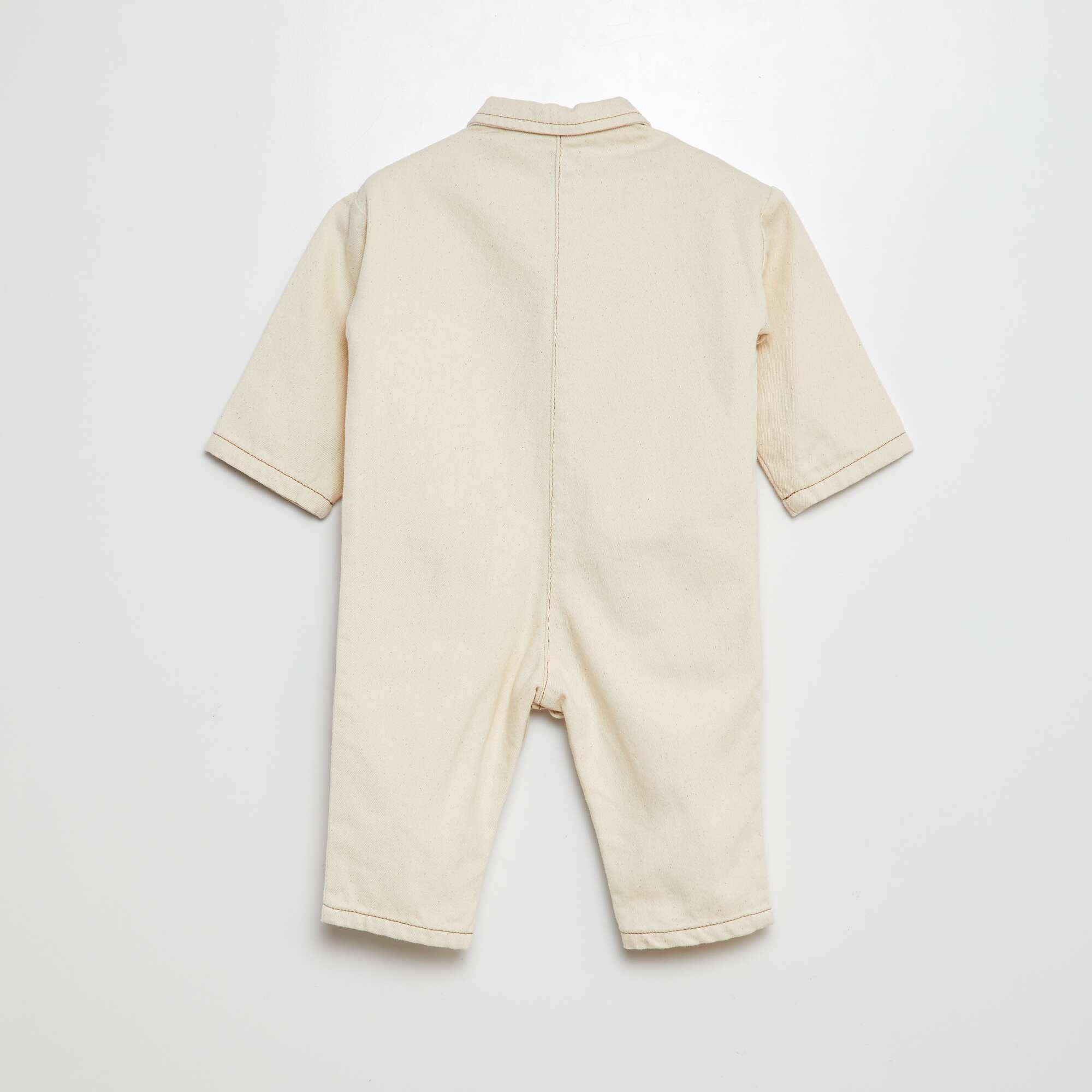 Long romper with roomy pockets WHITE - Image 2