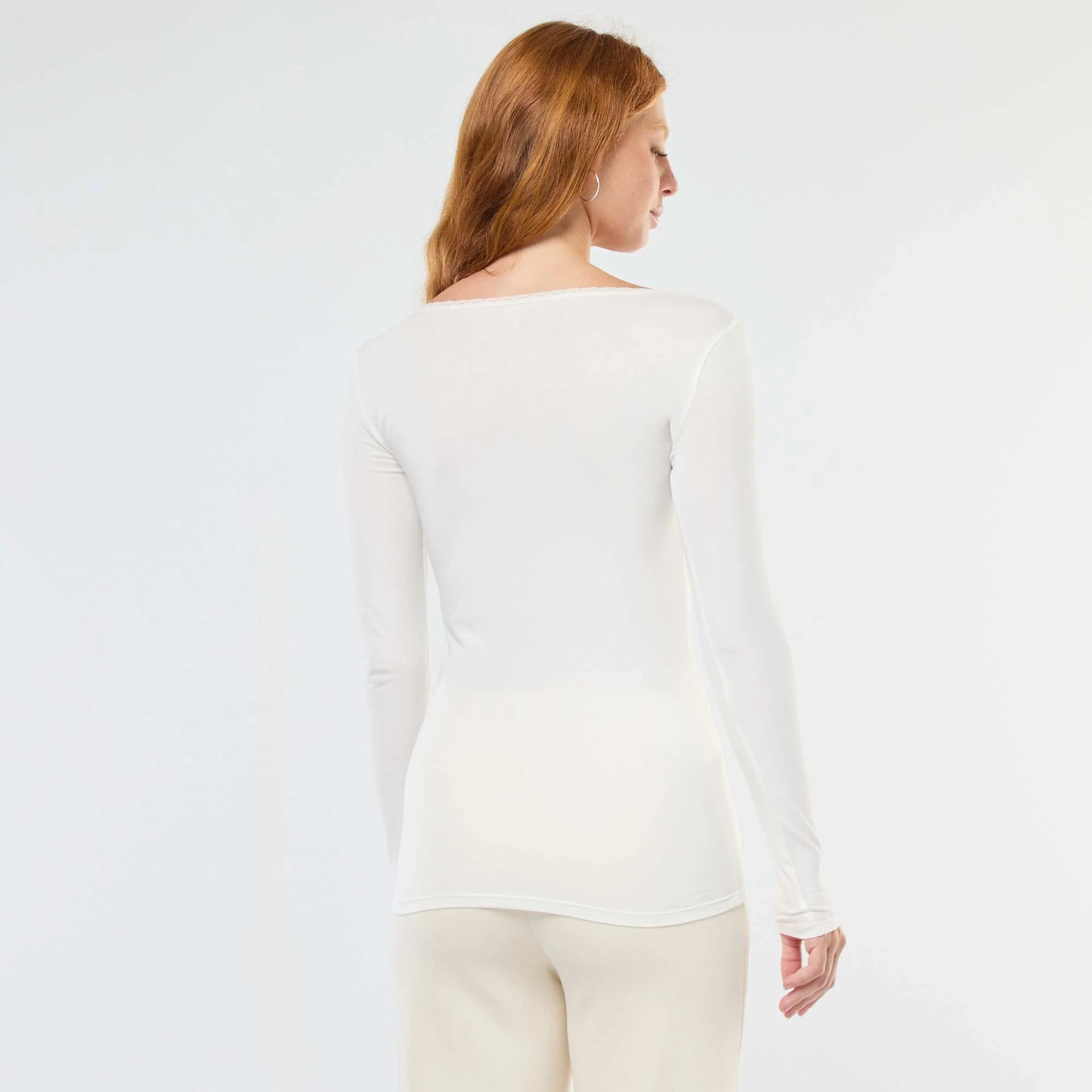 Long-Sleeve Underwear T-Shirt WHITE - Image 3