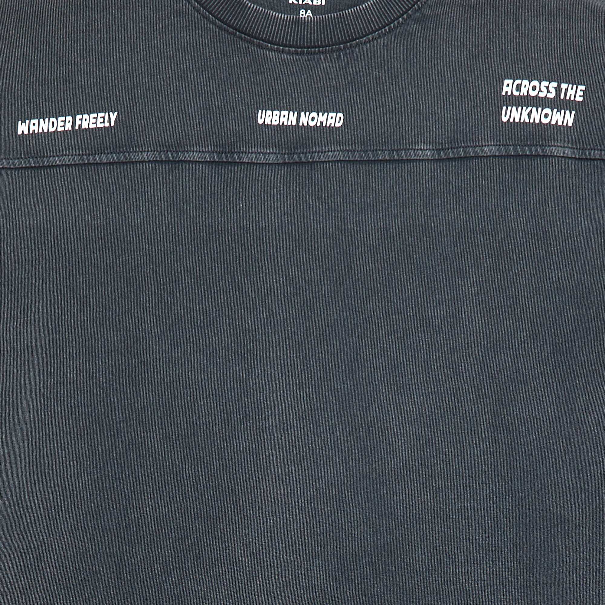 Long-sleeved American sport-style T-shirt BLACK - Image 2